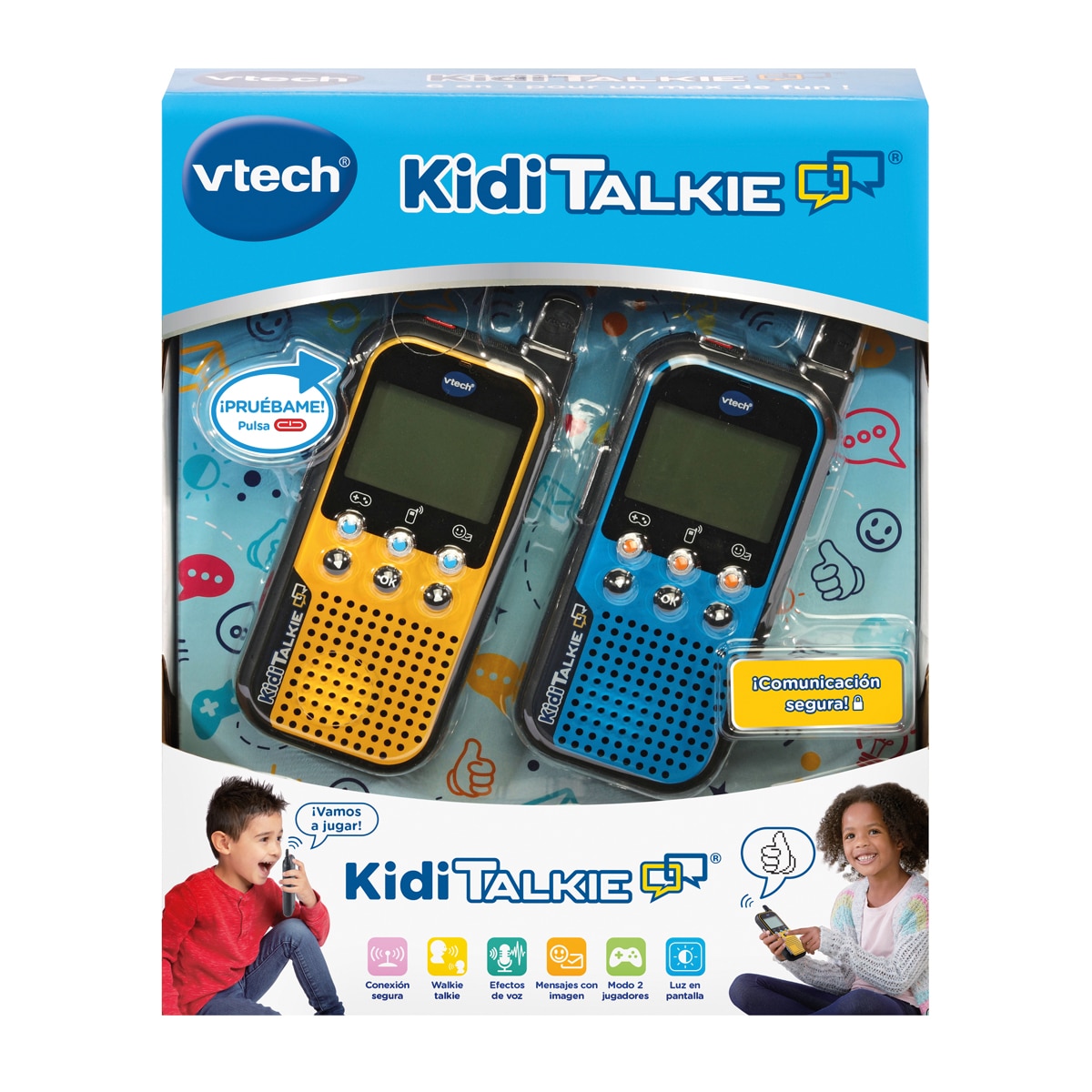 KidiTalkie 6 en 1 color azul, Walkie-Talkie para niños, conversaciones seguras y privadas para hablar a distancia VTech 2