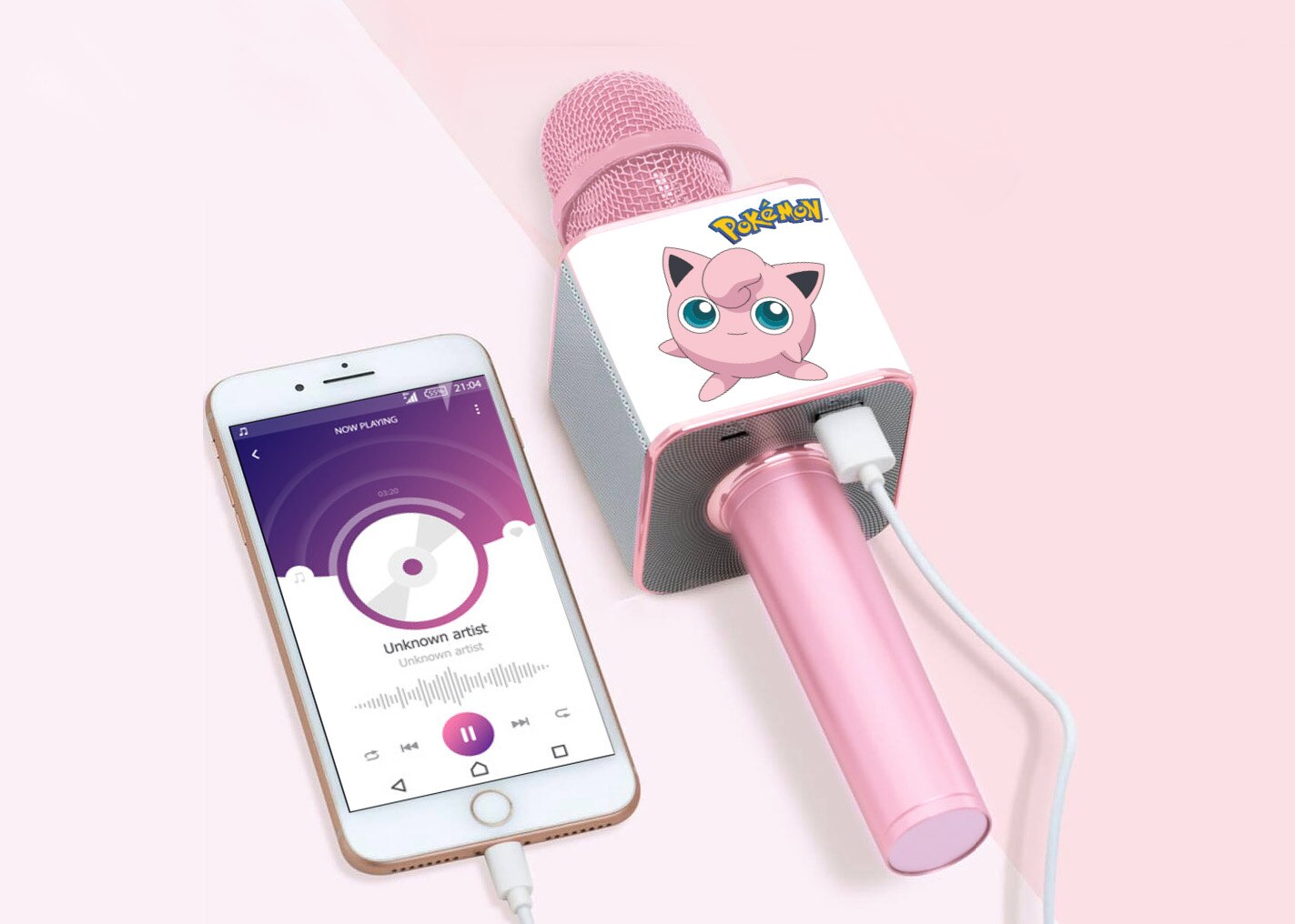 Micrófono karaoke Pokemon Jiggly Puff inalámbrico con altavoz 5