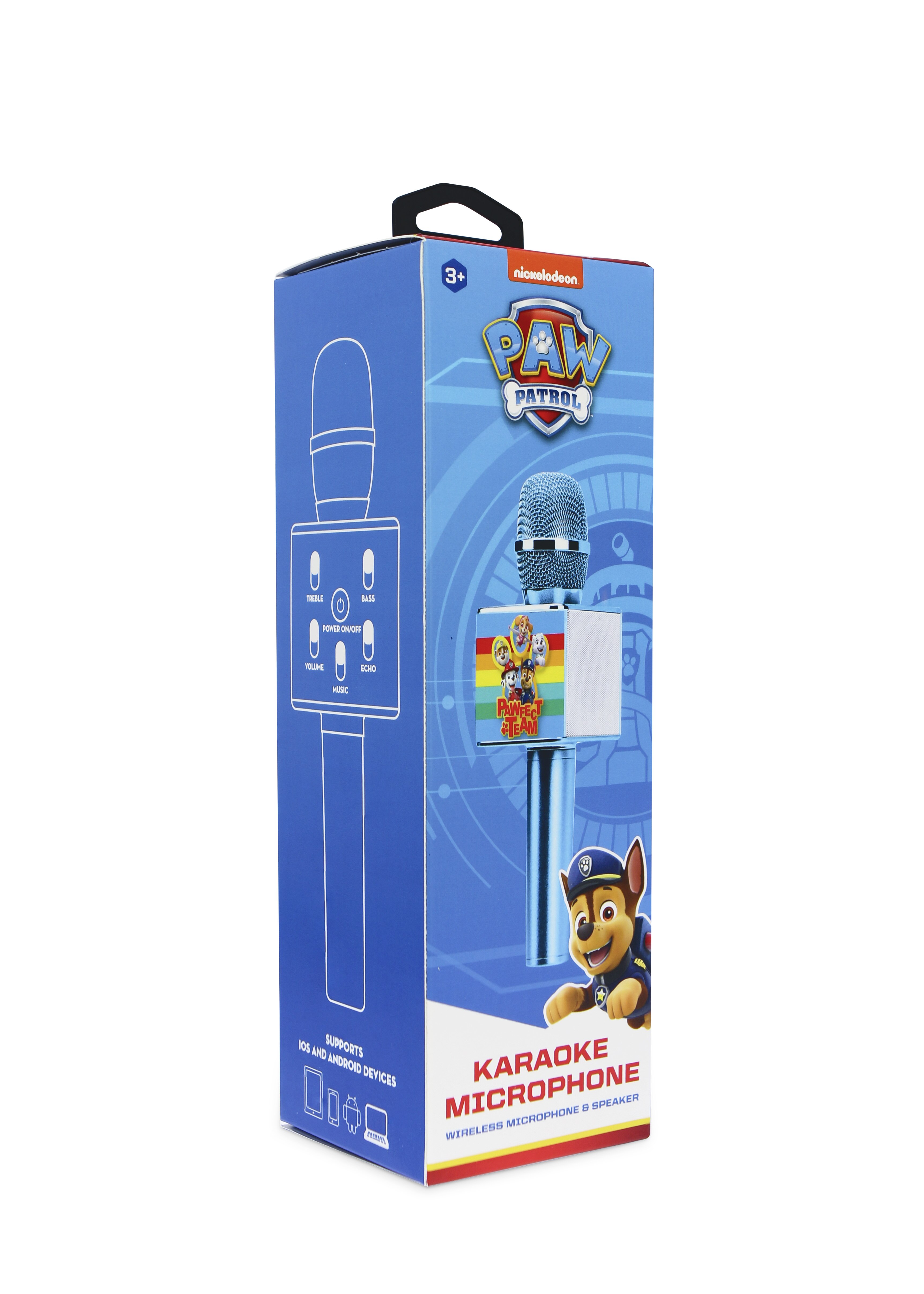 Micrófono karaoke Patrulla Canina azul inalámbrico con altavoz 6