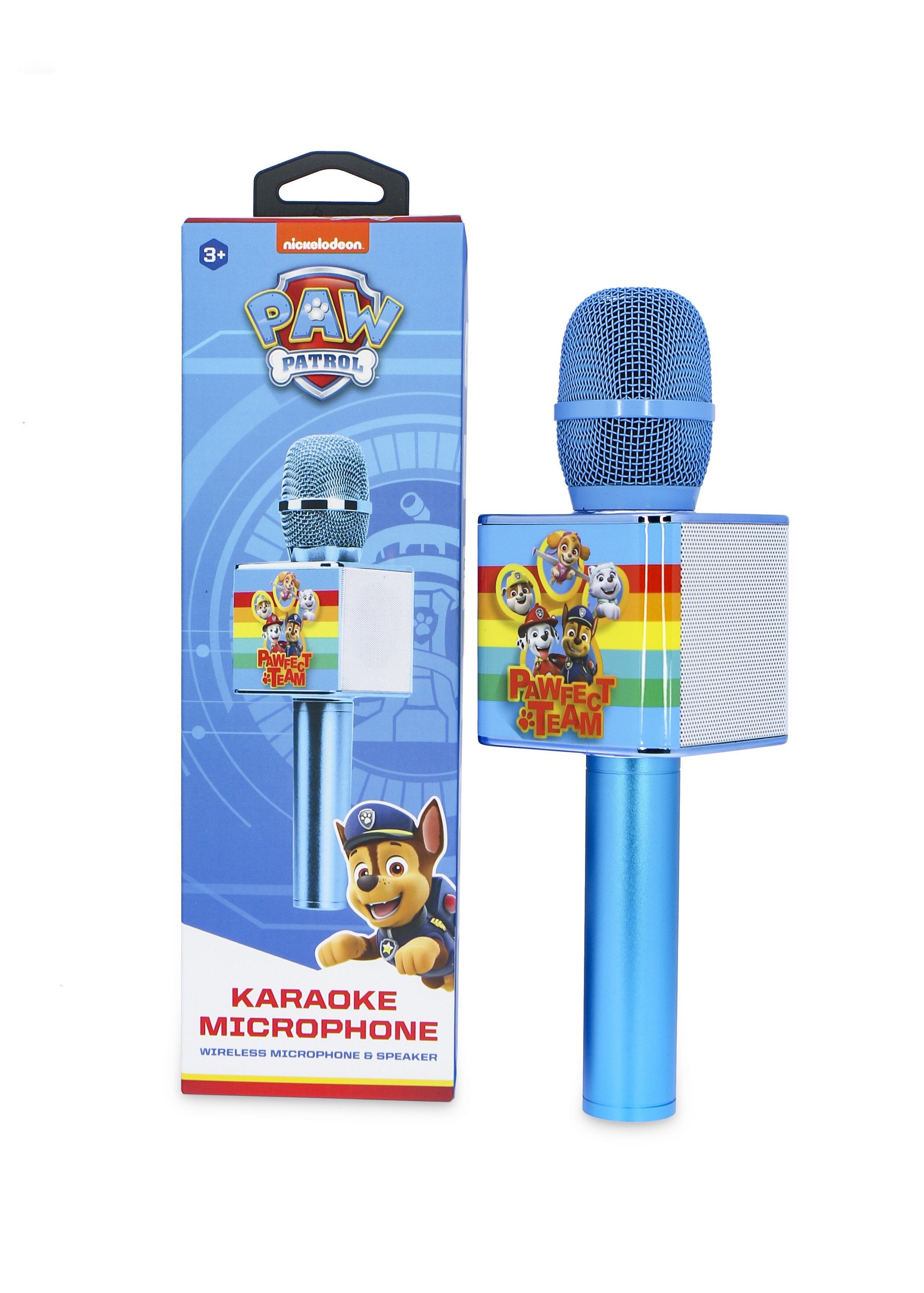 Micrófono karaoke Patrulla Canina azul inalámbrico con altavoz 7