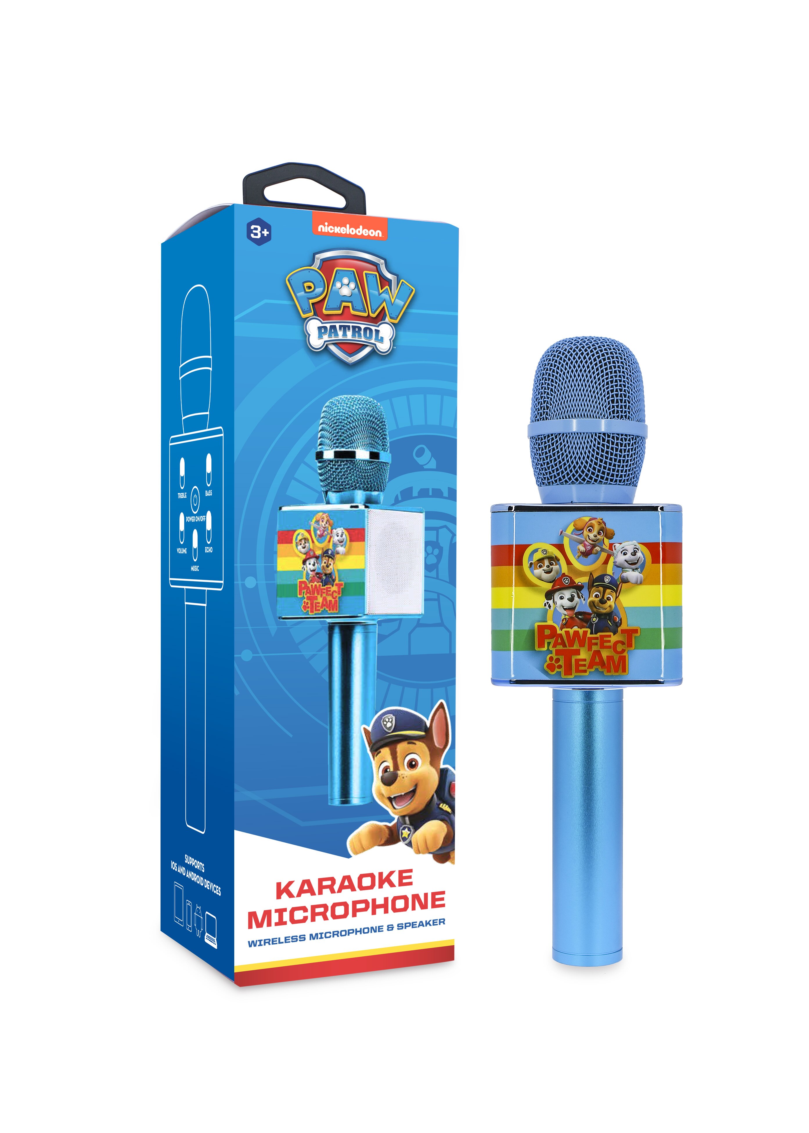 Micrófono karaoke Patrulla Canina azul inalámbrico con altavoz 8