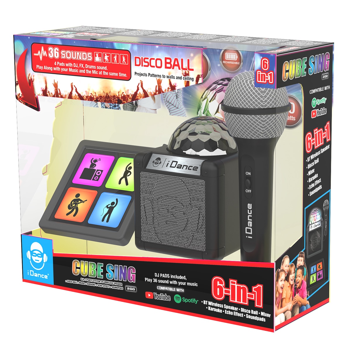 Karaoke Con Amplificador, Disco Ball y Sound Pads 6 En 1 Cefa Tronic 9