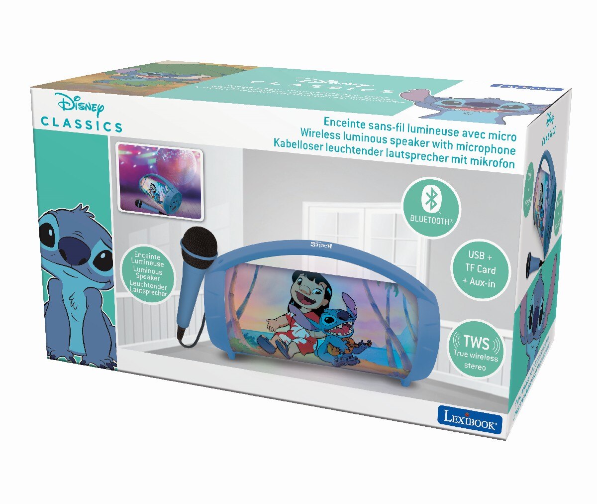 Altavoz bluetooth con micrófono Disney Stitch Lexibook 3