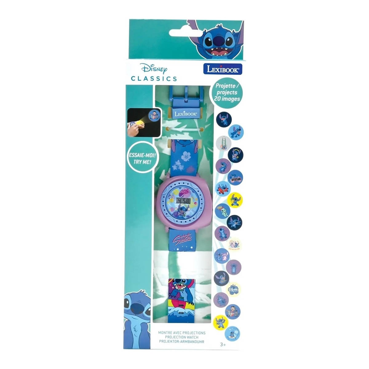 Reloj Proyector Disney Stitch Lexibook 1
