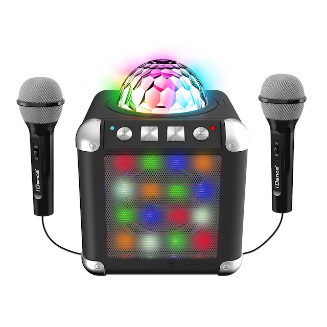 Karaoke con dos micrófonos, amplificador, luces led y disco Ball Cube Sing 300 Dance