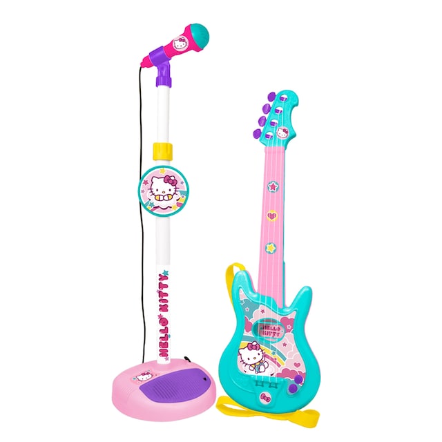 Conjunto guitarra y micro  rosa