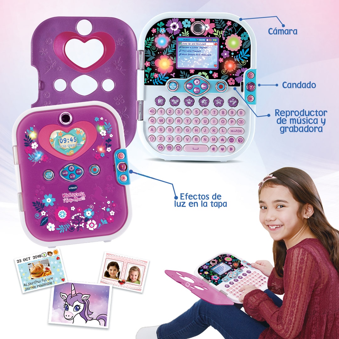Diario interactivo Kidi Secrets Selfie Music 2.0 con juegos y actividades VTech 2
