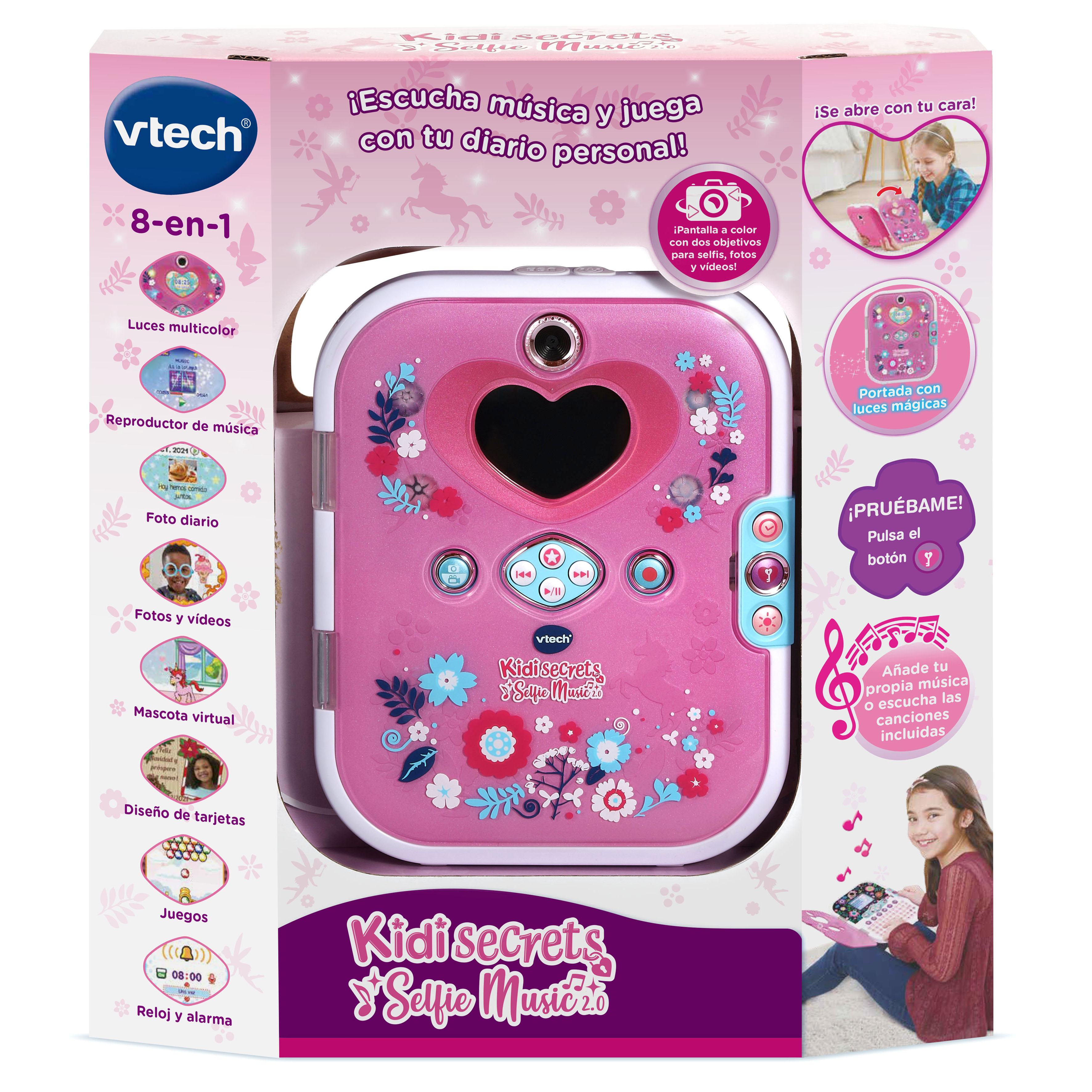 Diario interactivo Kidi Secrets Selfie Music 2.0 con juegos y actividades VTech 6