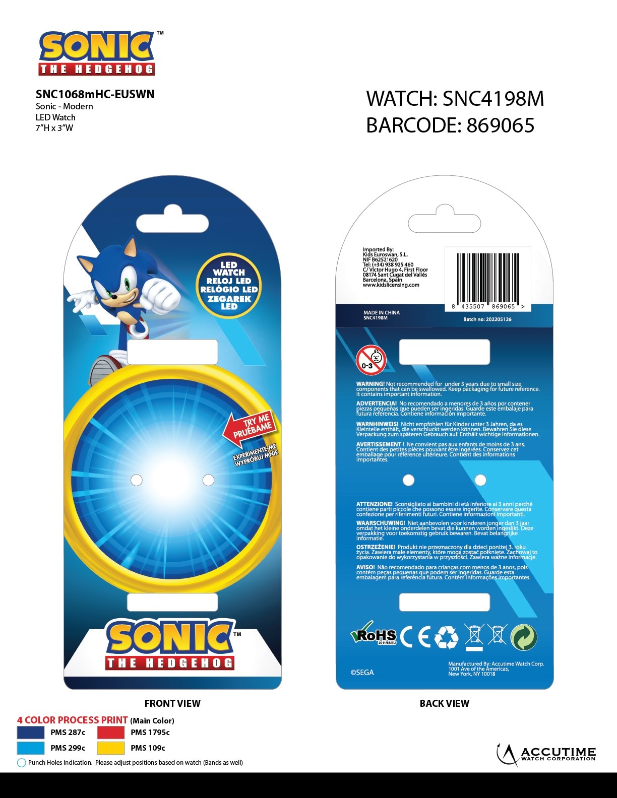 Reloj Led Sonic Kids Licensing 5