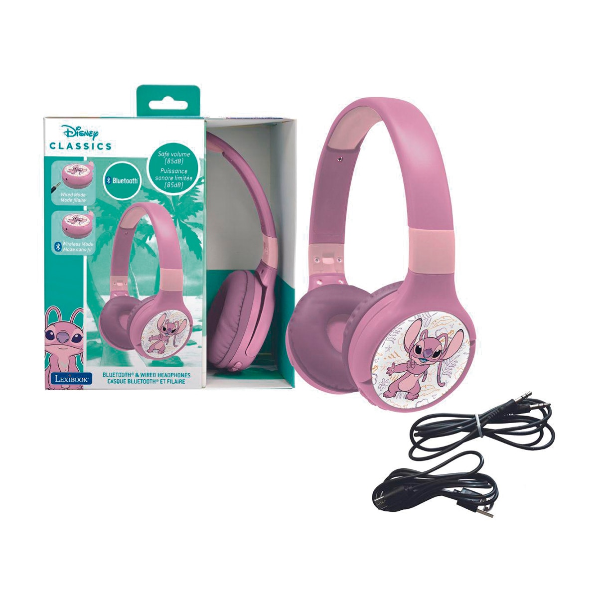 Imagem 0 de Auscultadores Angel 2 Em 1 Bluetooth® E Com Fio Confortável E Dobrável Para Crianças Com Limitação De Som