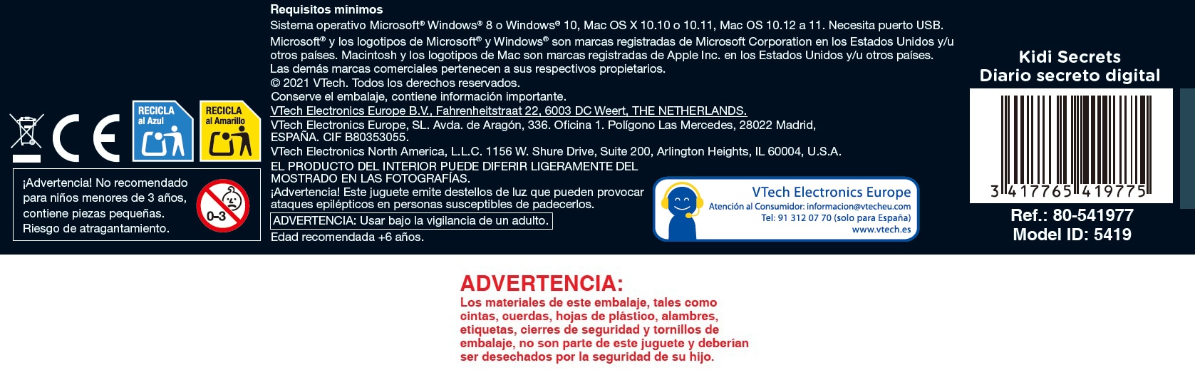 Diario secreto digital KidiSecrets negro Vtech 8