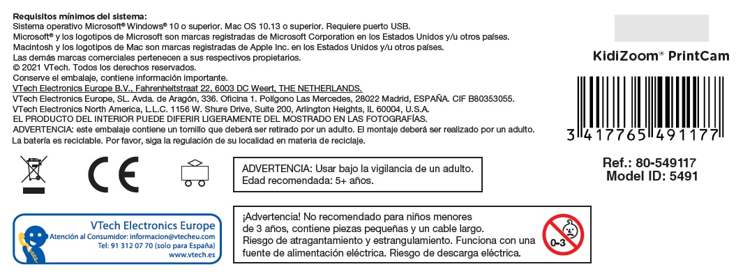 Cámara Kidizoom Print azul Vtech 10