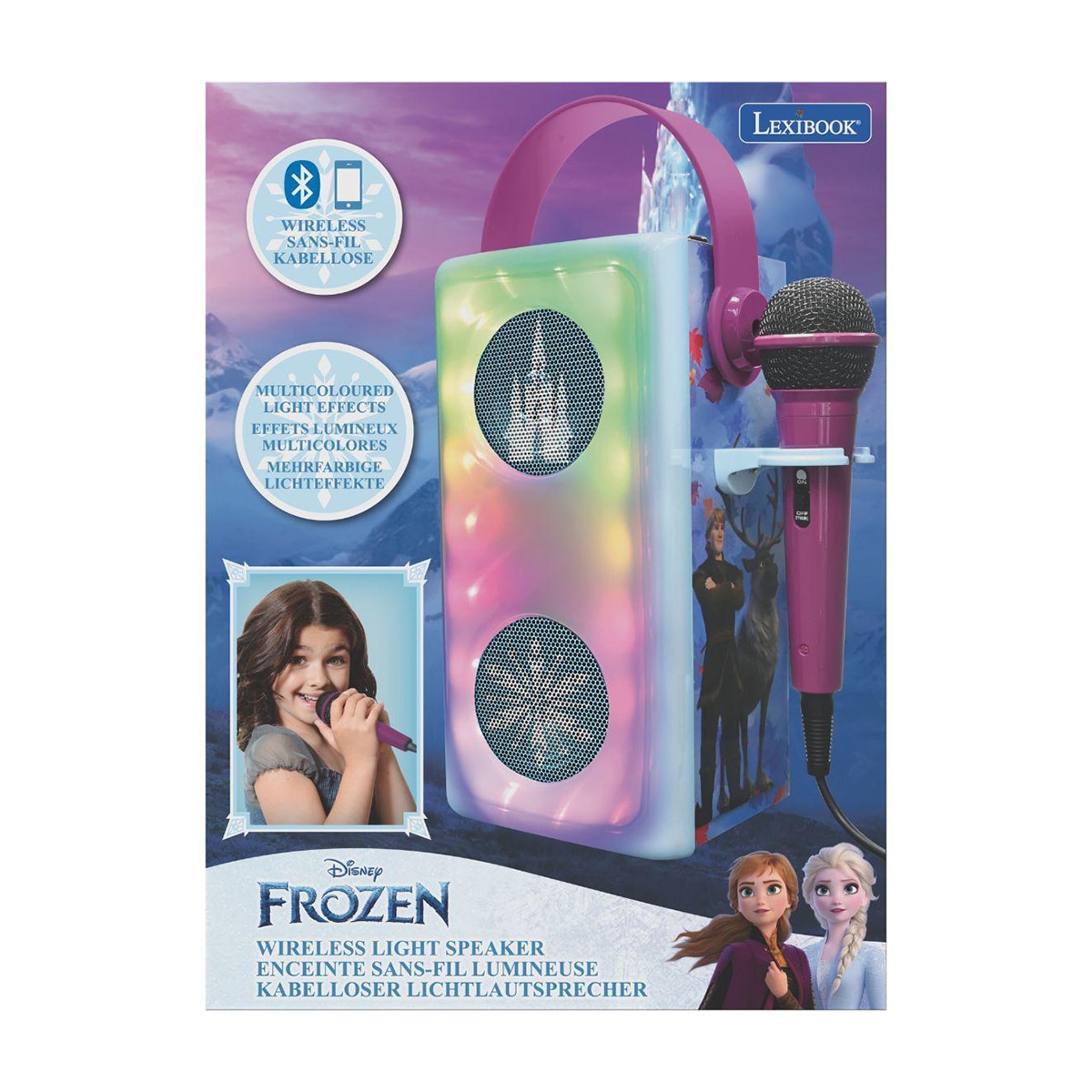 Caixa de Som com Bluetooth® Snow Queen e Microfone iluminado 5