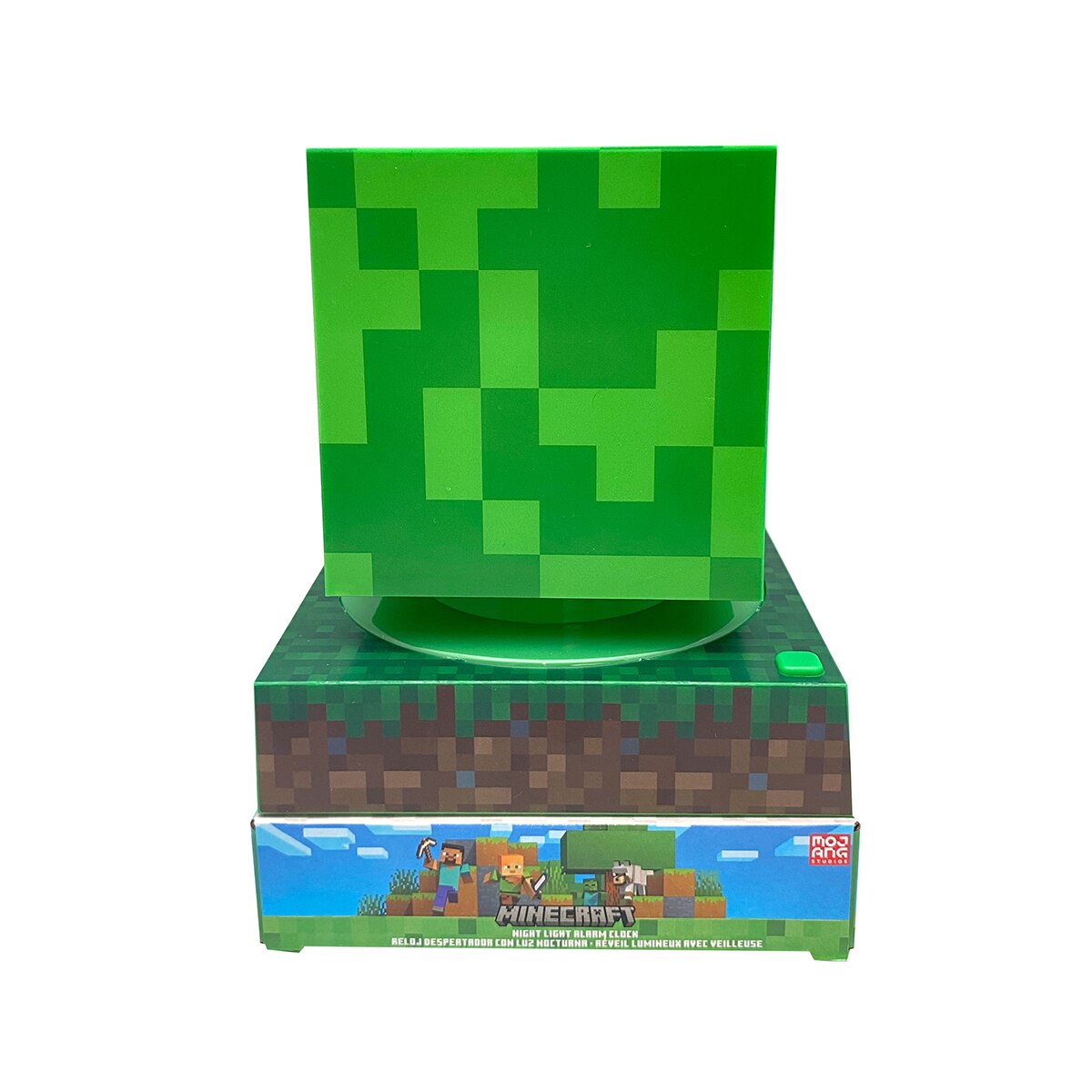 Lámpara 3D con despertardor y fecha Minecraft 4
