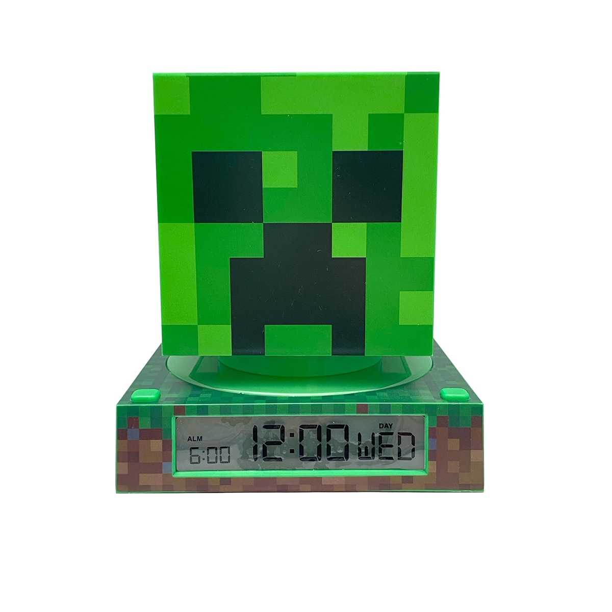 Lámpara 3D con despertardor y fecha Minecraft 5