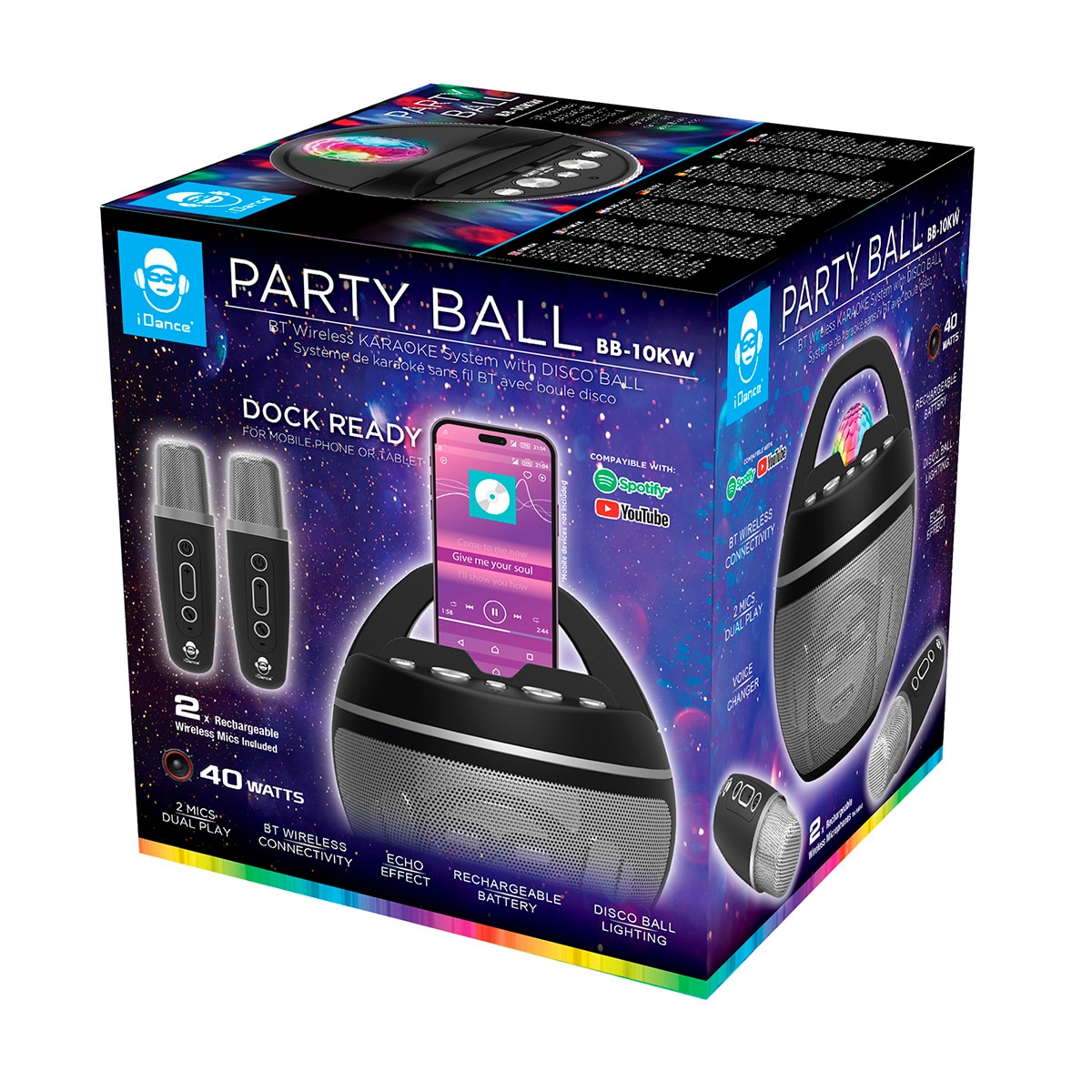 Altavoz Karaoke Party Ball 2 Wireless 40W Idance 4