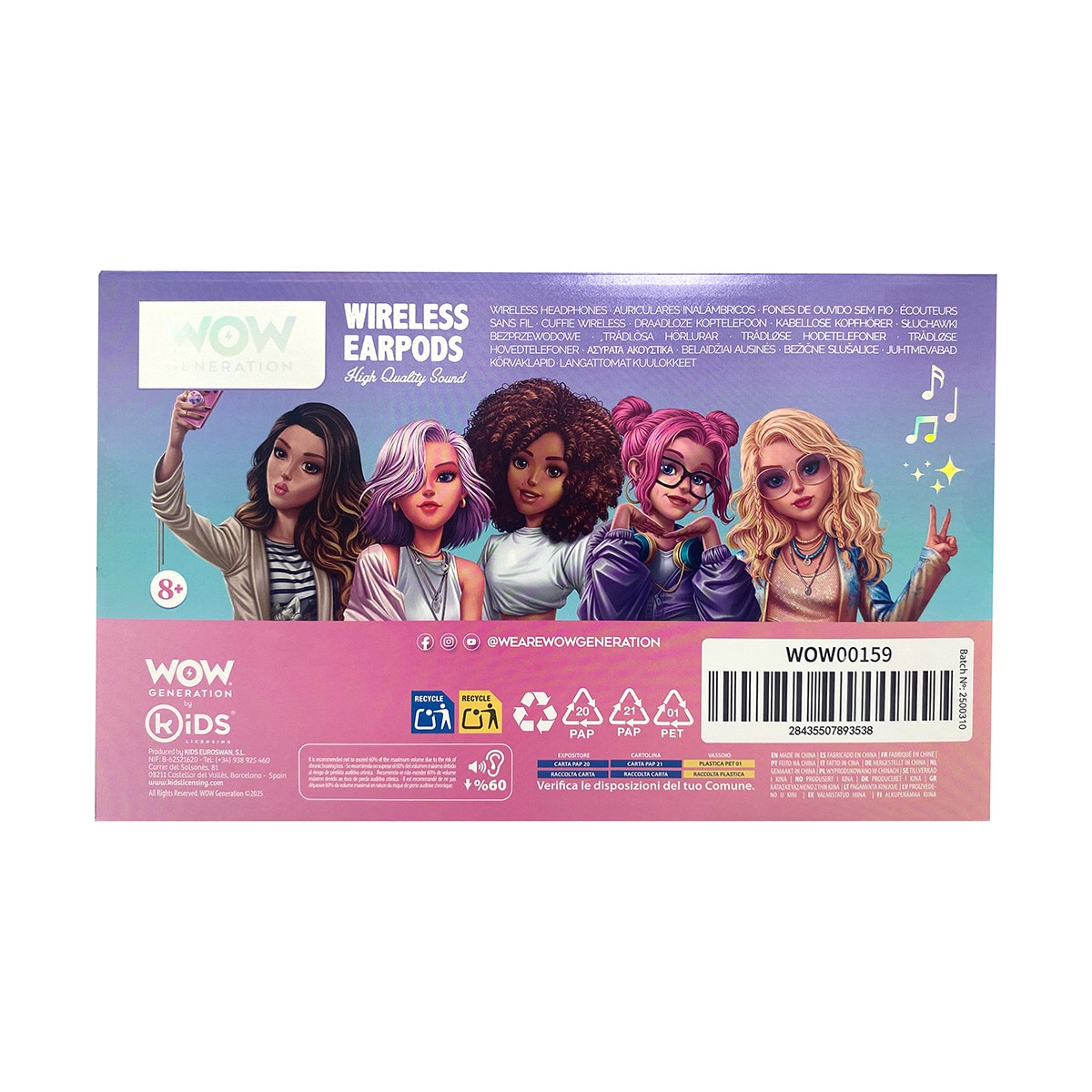 Auriculares Vaso Rosa WOW Generation Kids Licensing 12