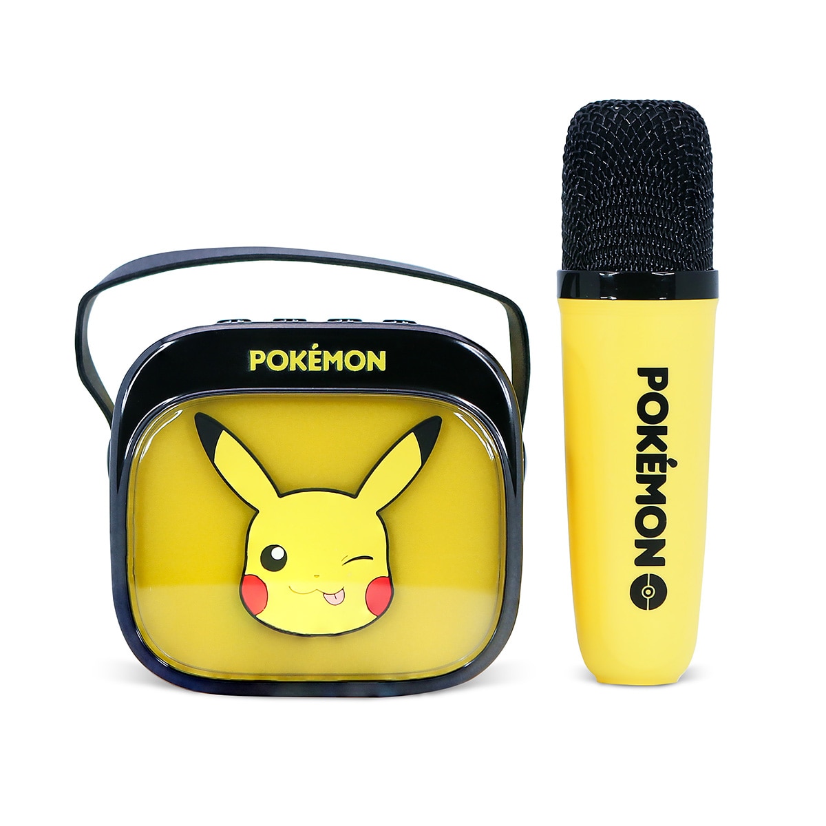 Pokemon Pikachu Altavoz y micro karaoke con luz LED 2