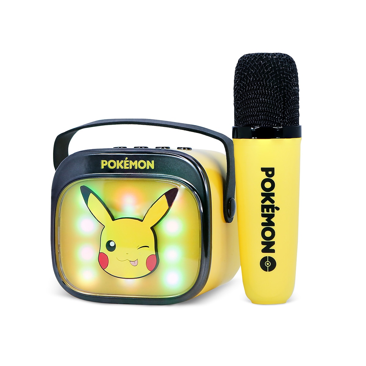 Pokemon Pikachu Altavoz y micro karaoke con luz LED 5