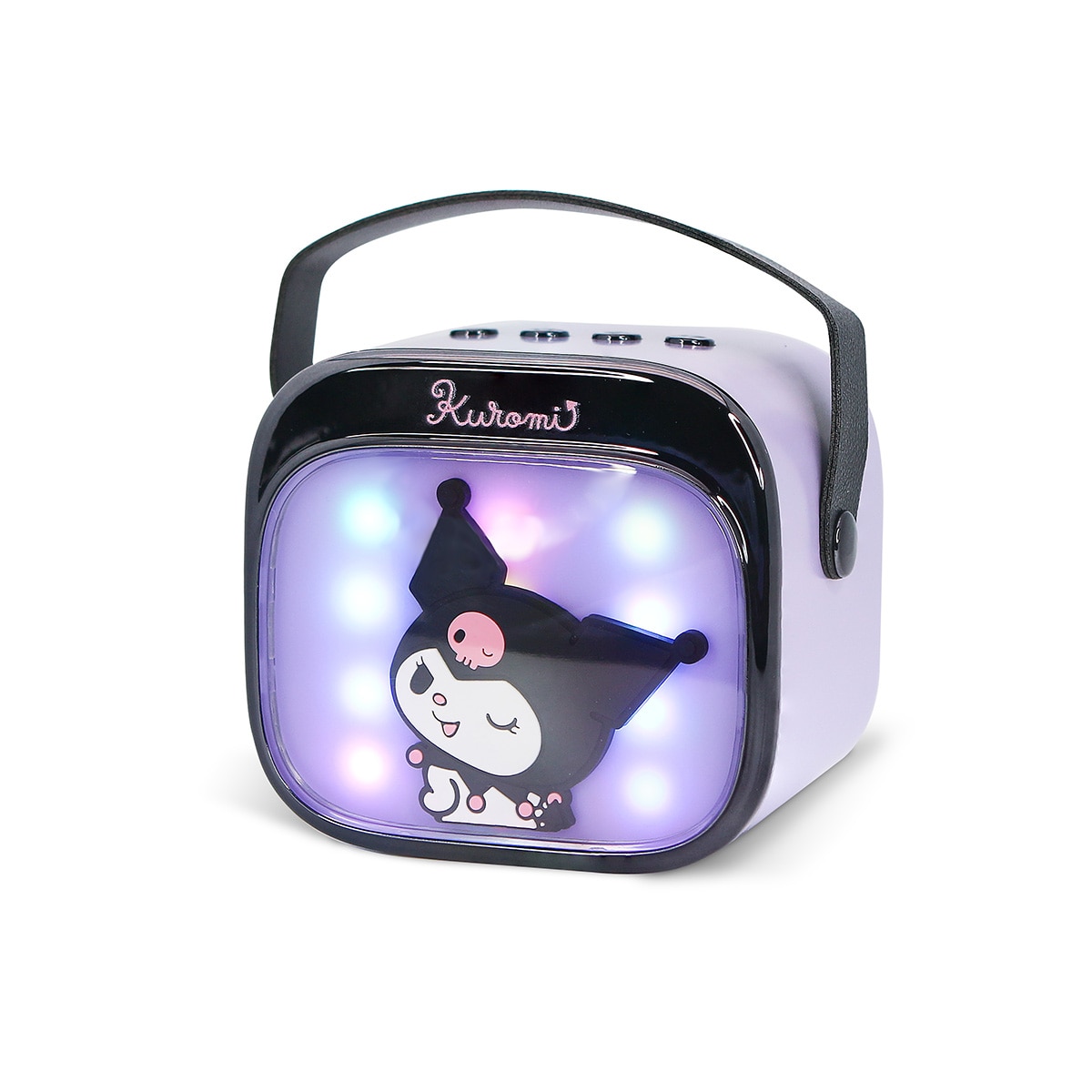 Kuromi altavoz y micro karaoke con luz LED 3