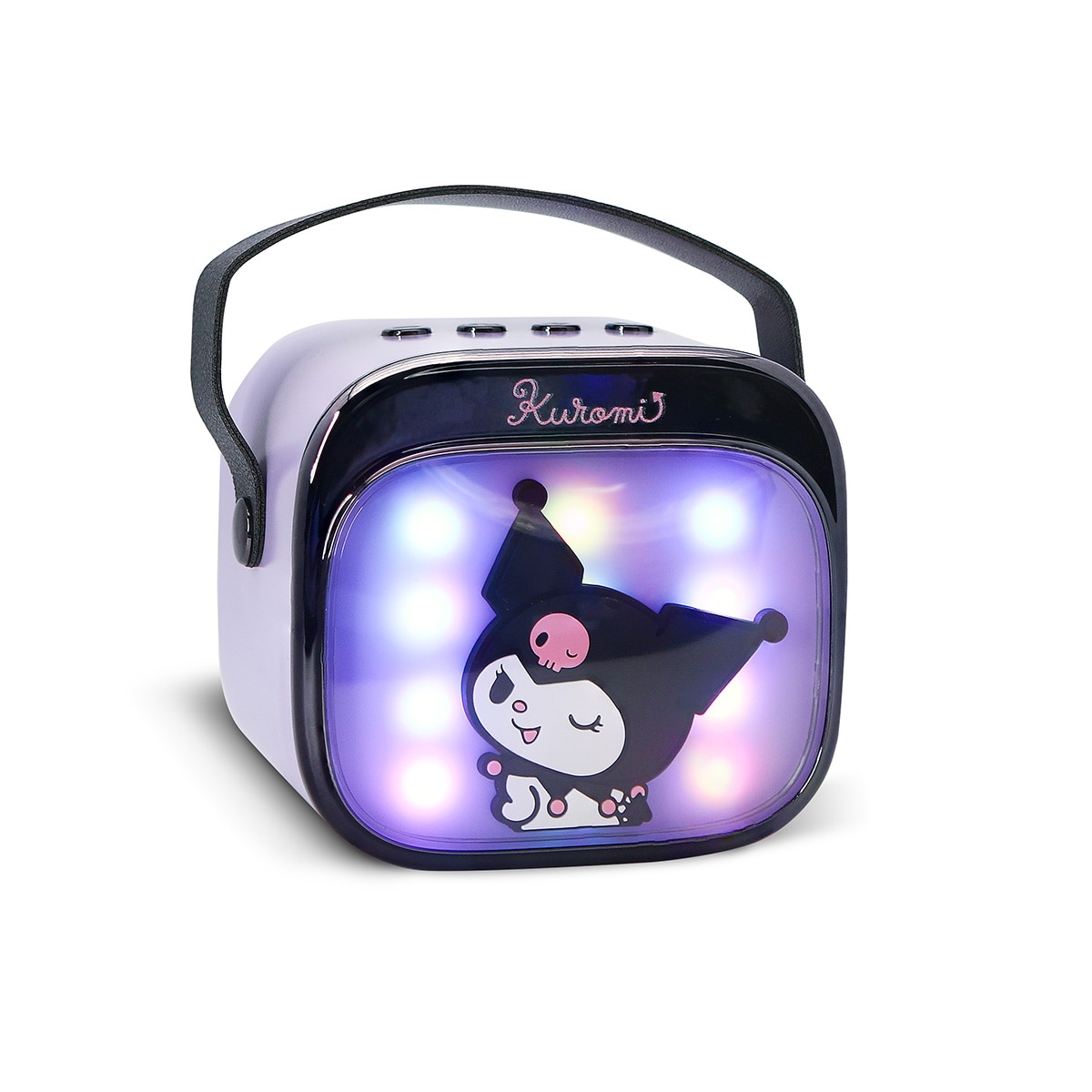 Kuromi altavoz y micro karaoke con luz LED 4