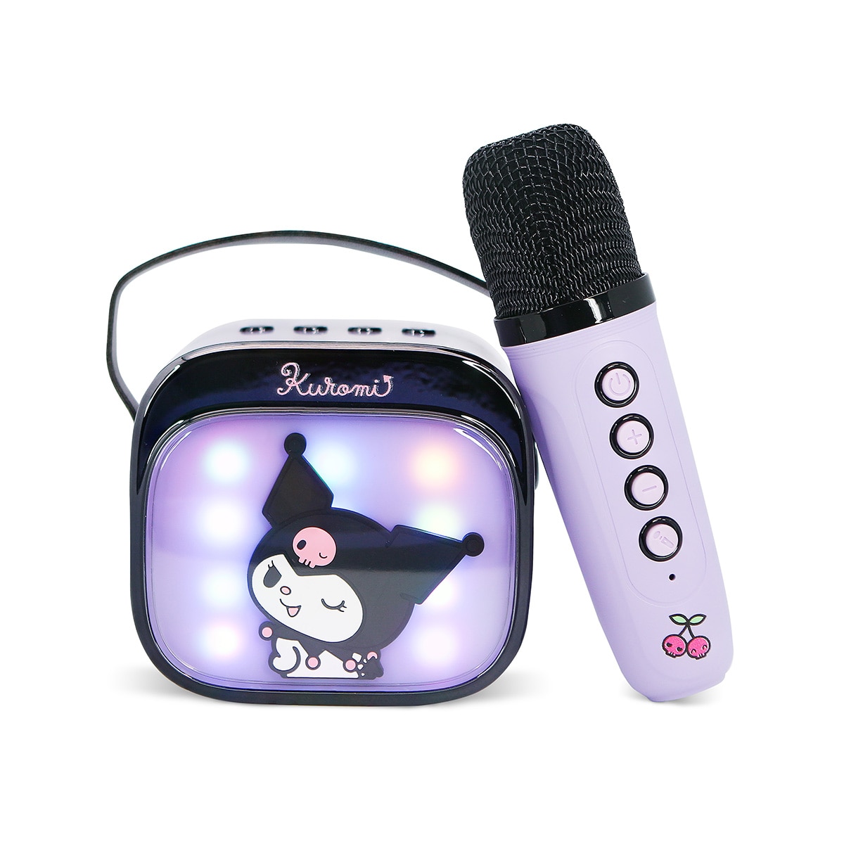 Kuromi altavoz y micro karaoke con luz LED 5