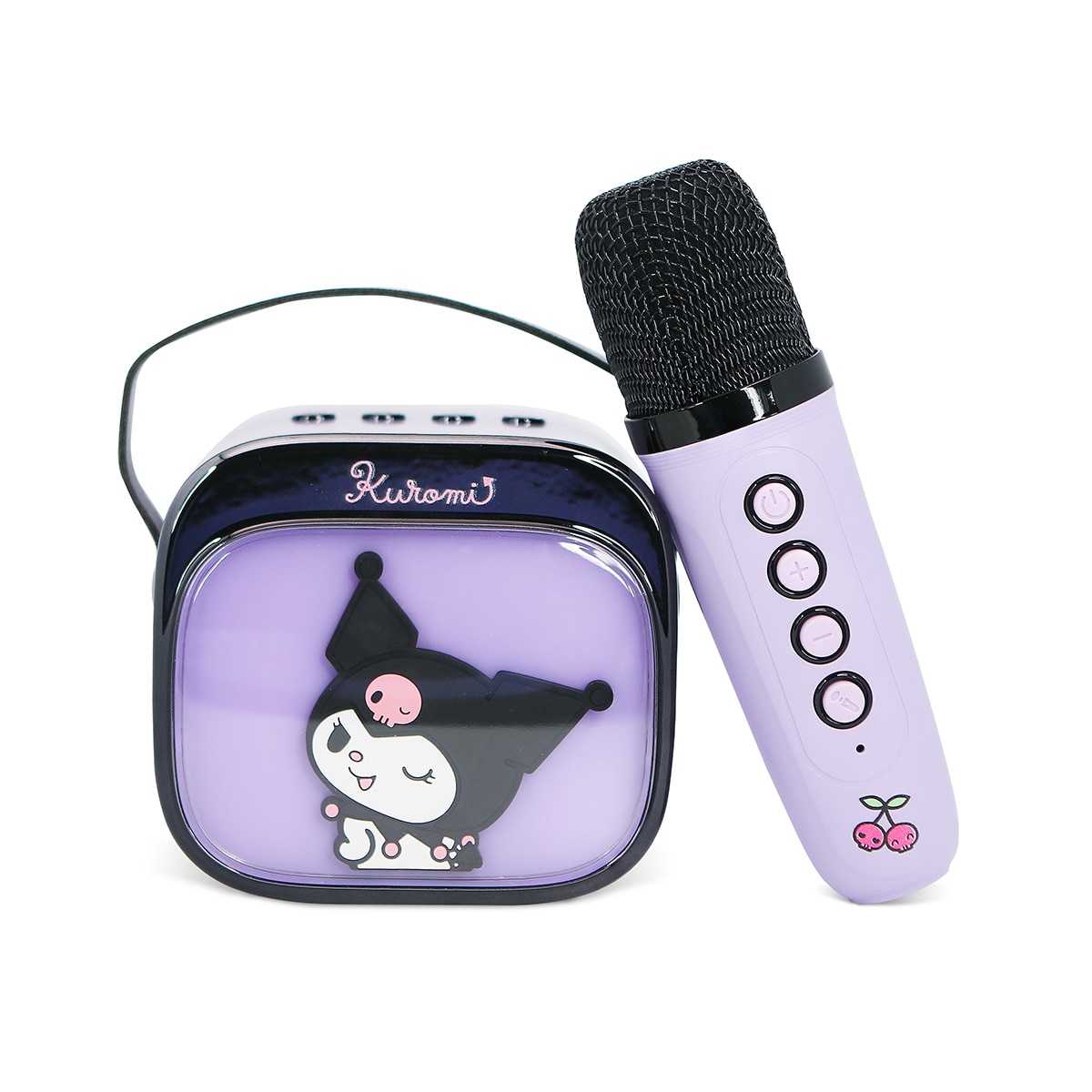 Kuromi altavoz y micro karaoke con luz LED 10