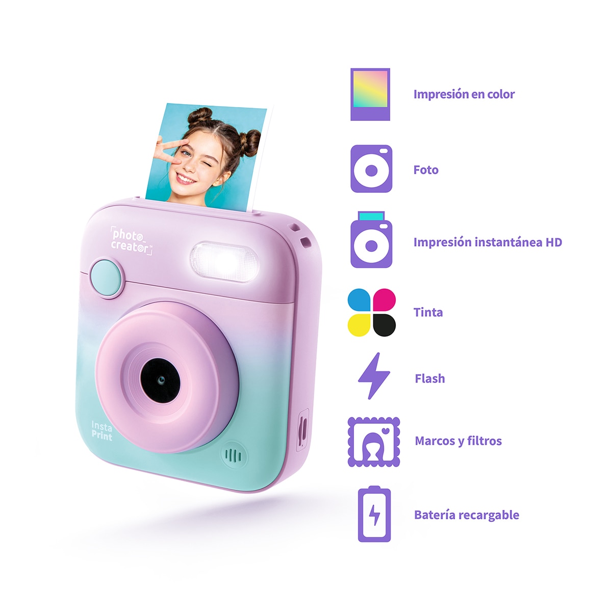 Camara Instantanea a Color Violeta Studio Creator 13