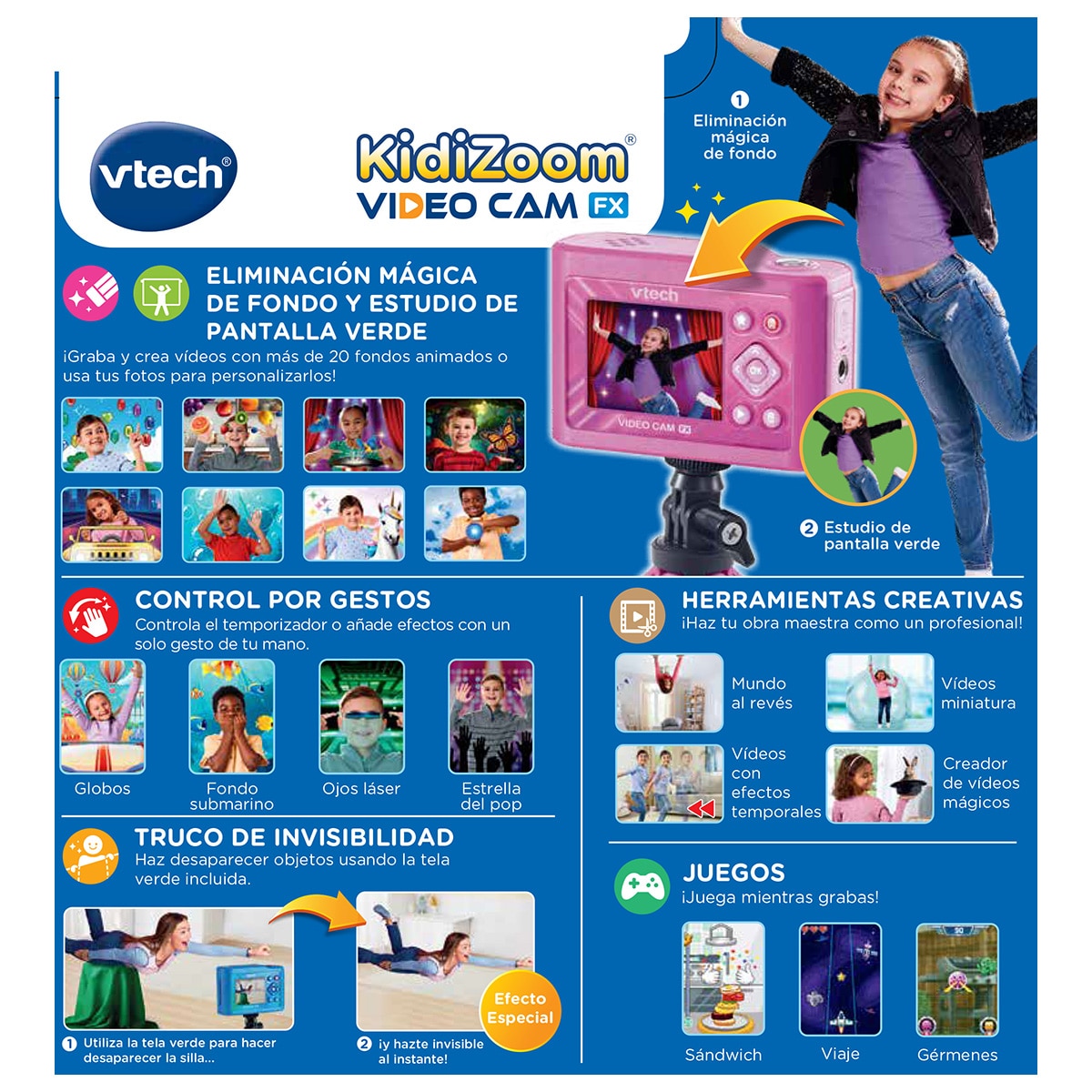 Video Cam FX Kidizoom Rosa Vtech 3