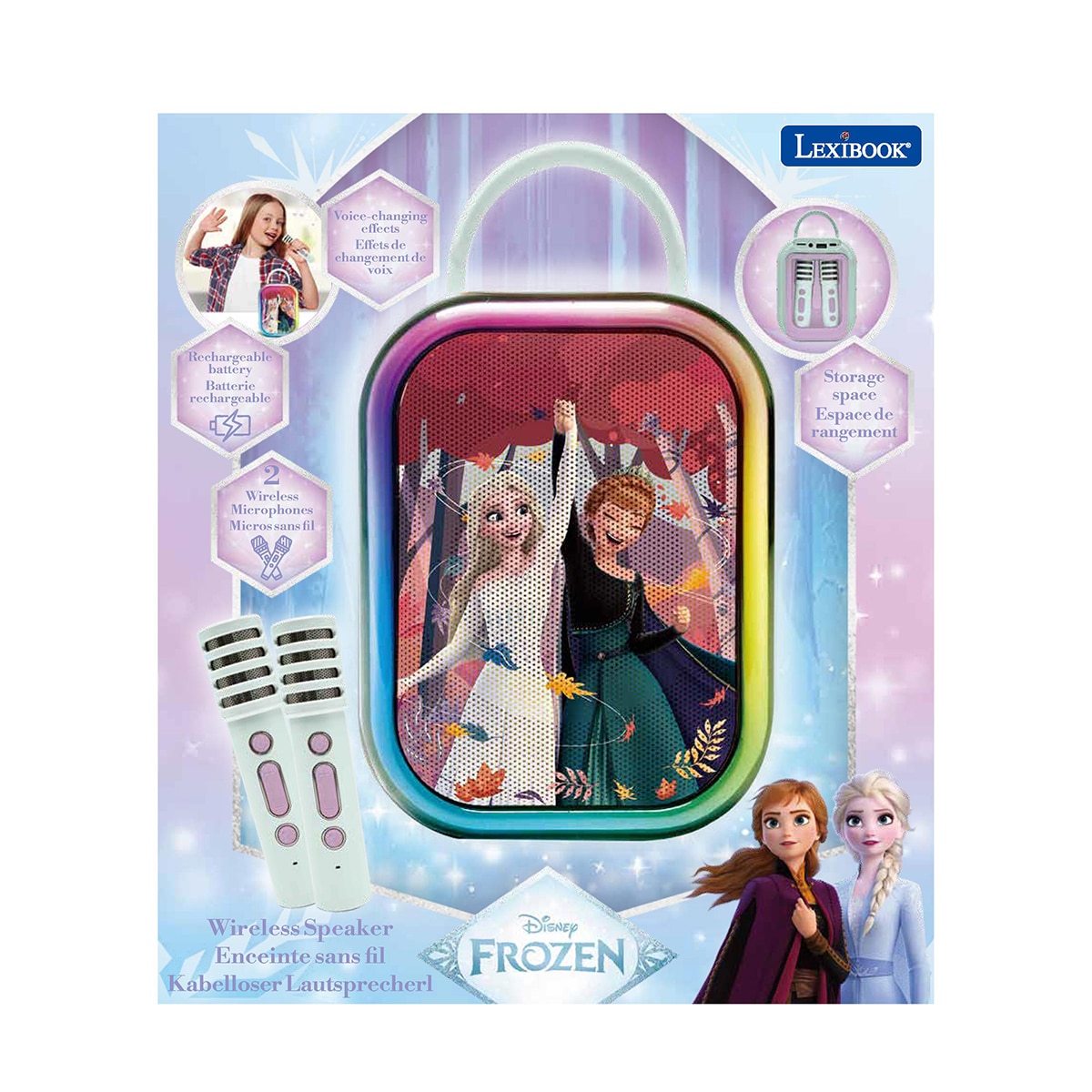 Karaoke Disney Frozen com Bluetooth® e 2 microfones sem fios 4