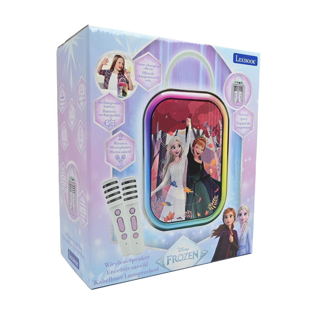 Karaoke Disney Frozen com Bluetooth® e 2 microfones sem fios 6