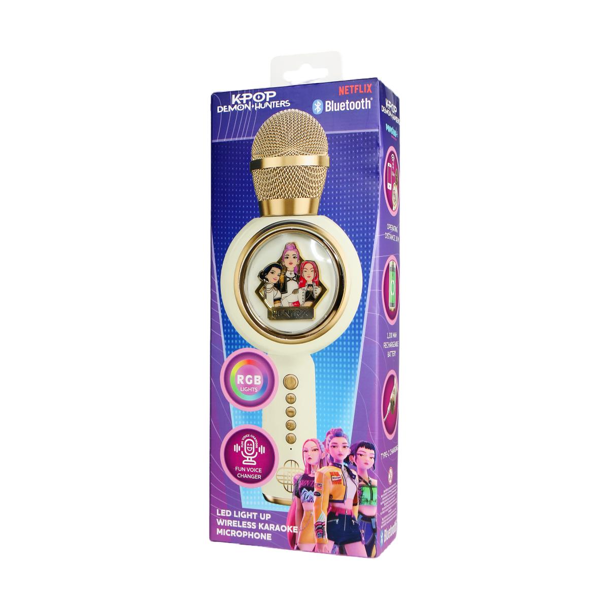 Micrófono Bluetooth con luz LED y altavoz con efectos de voz KPOP Demon Hunters Golden 13