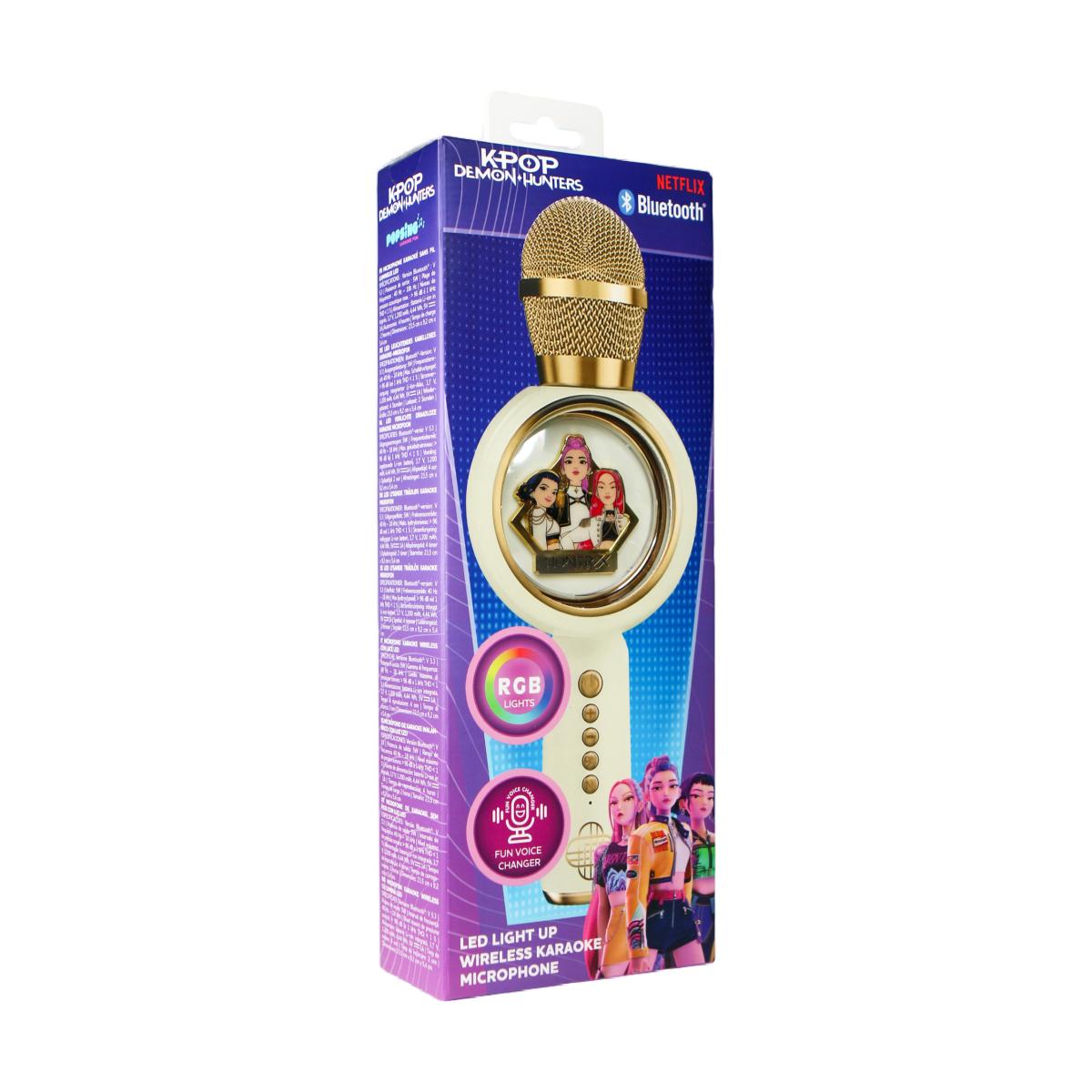 Micrófono Bluetooth con luz LED y altavoz con efectos de voz KPOP Demon Hunters Golden 14