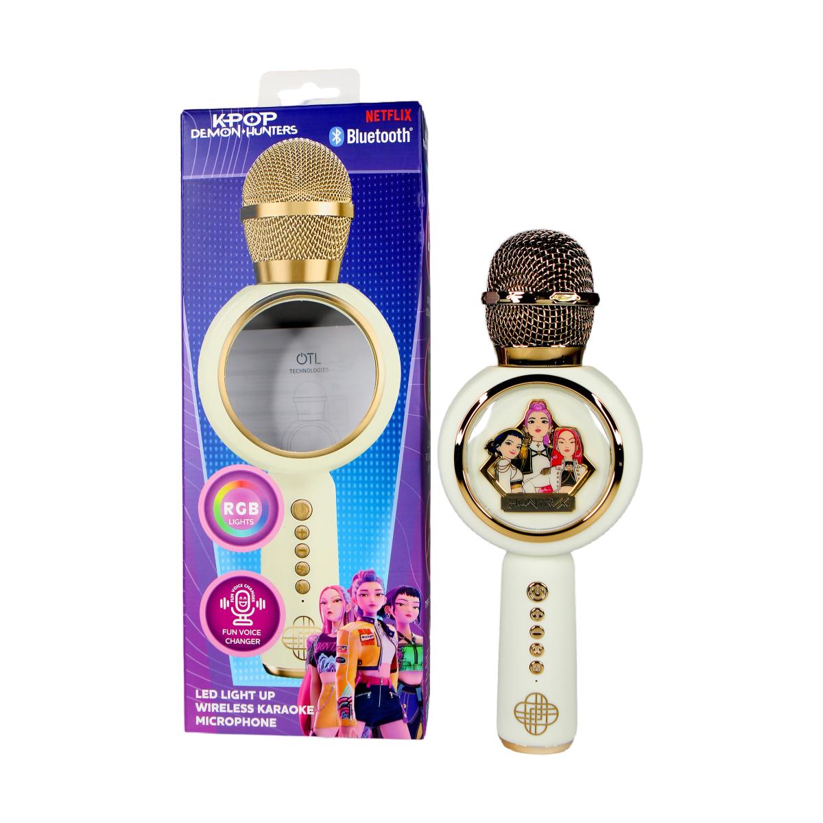 Micrófono Bluetooth con luz LED y altavoz con efectos de voz KPOP Demon Hunters Golden 16