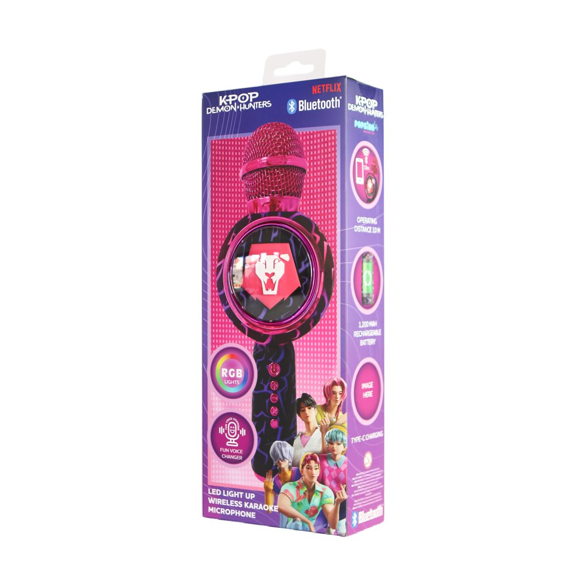 Micrófono Bluetooth con luz LED y altavoz con efectos de voz KPOP Demon Hunters Saja Boys 6
