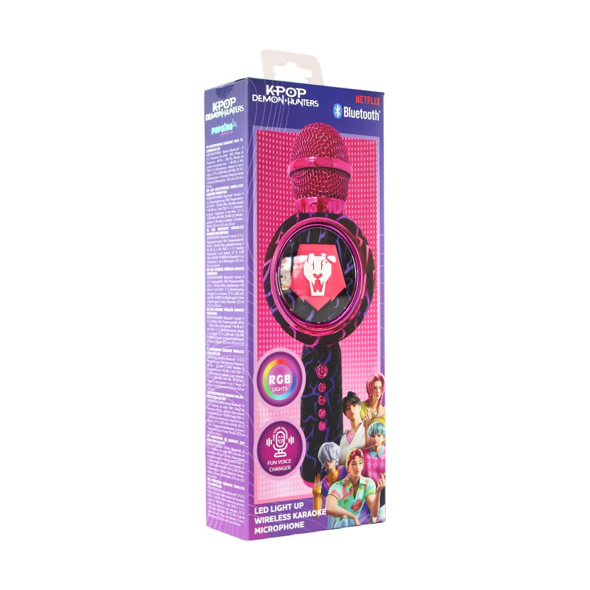 Micrófono Bluetooth con luz LED y altavoz con efectos de voz KPOP Demon Hunters Saja Boys 7