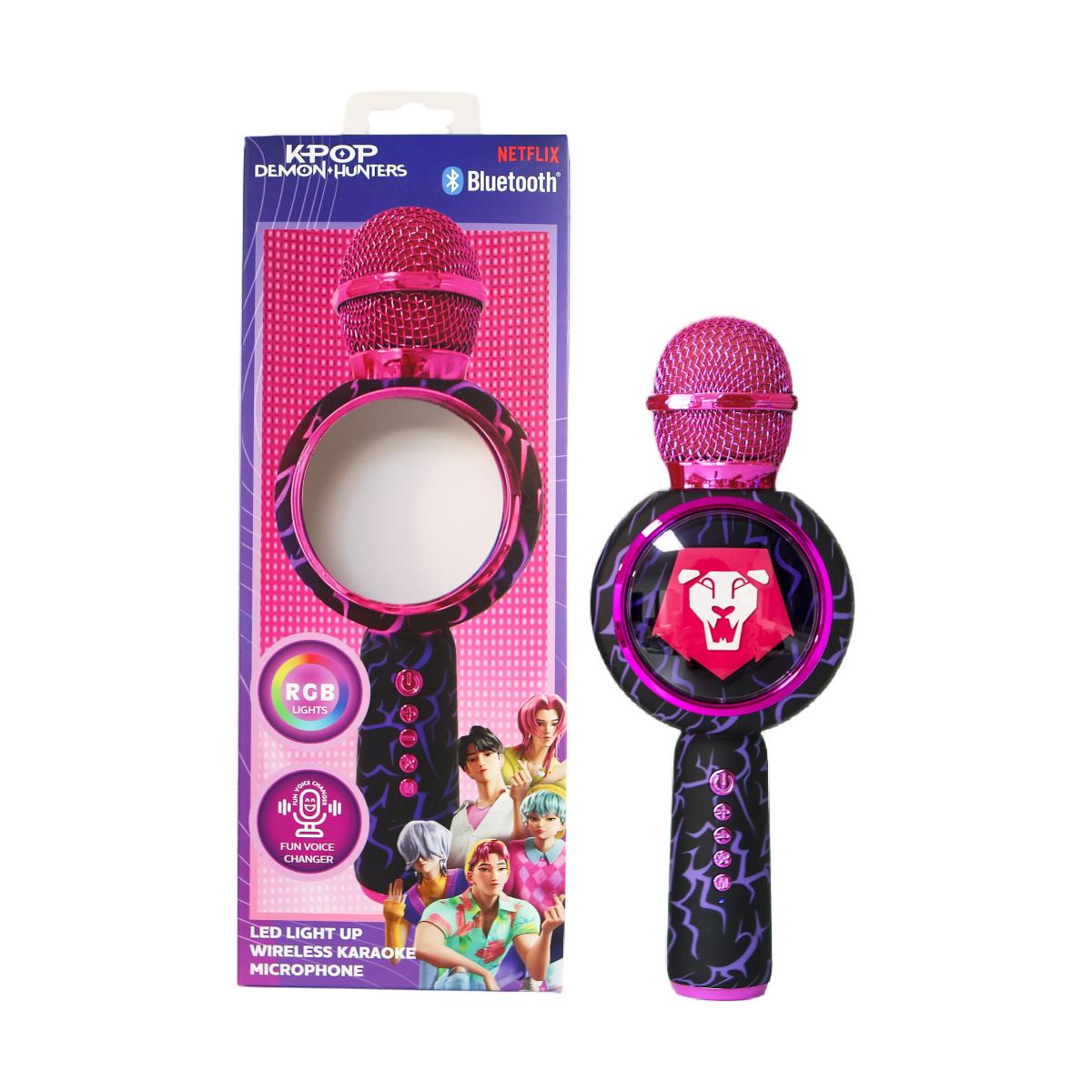 Micrófono Bluetooth con luz LED y altavoz con efectos de voz KPOP Demon Hunters Saja Boys 8