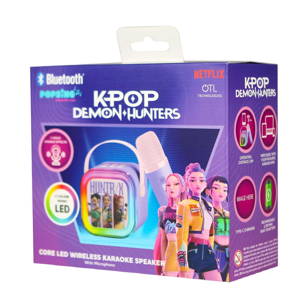 Altavoz con luz led y micrófono con efectos de voz KPOP Demon Hunters Huntrix 2