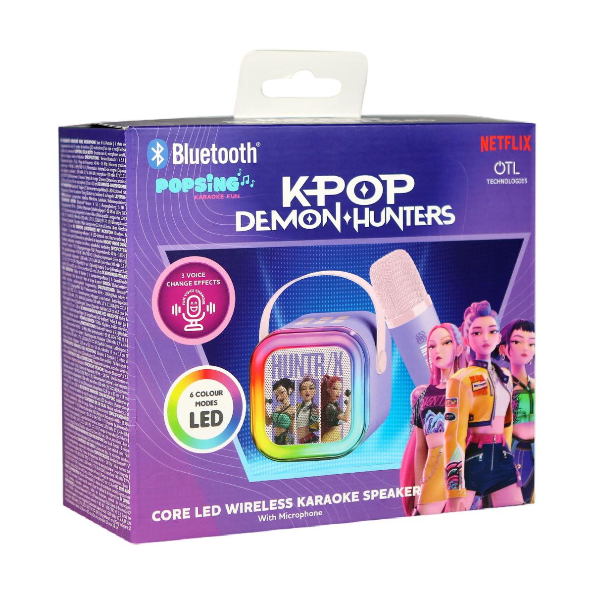 Altavoz con luz led y micrófono con efectos de voz KPOP Demon Hunters Huntrix 3
