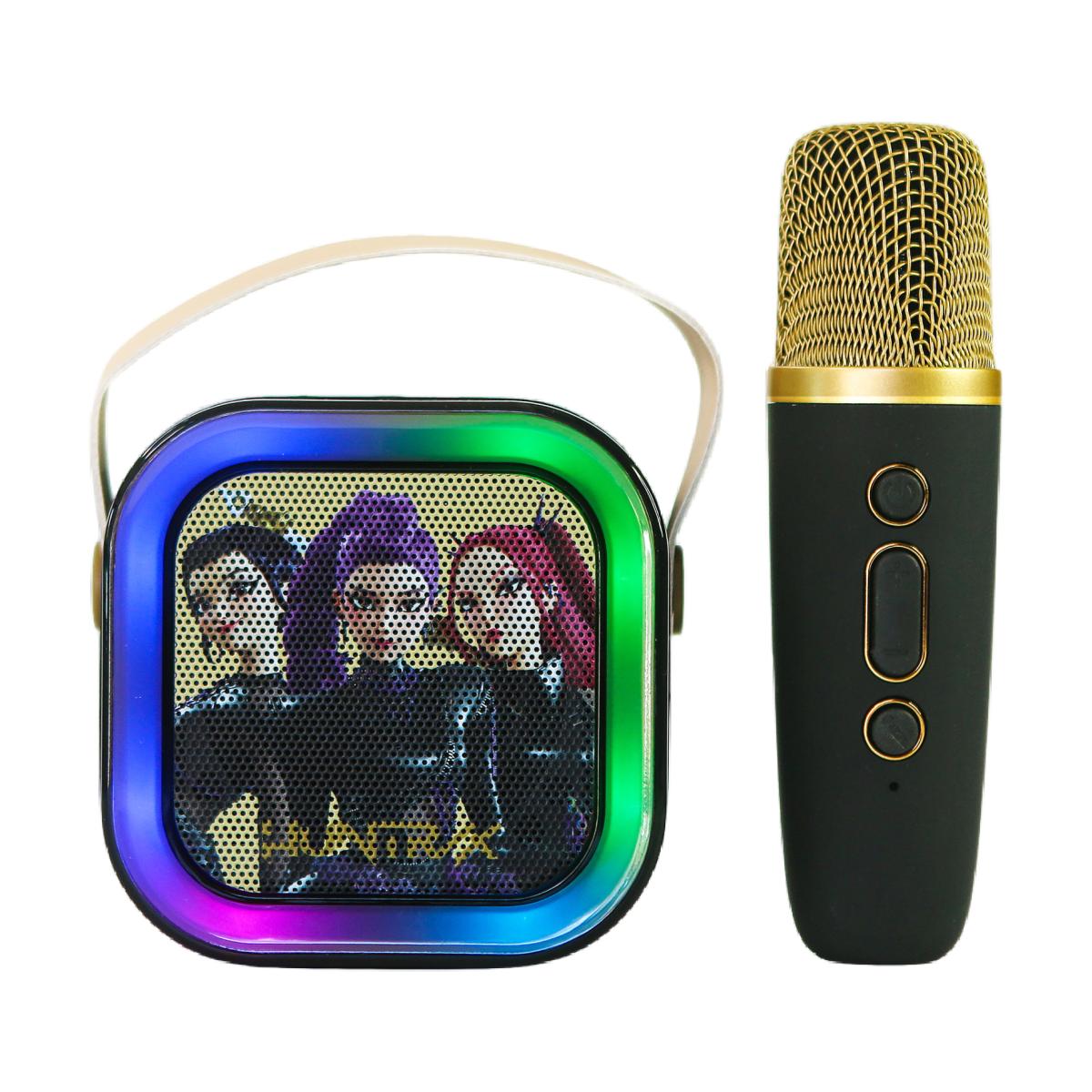 Altavoz con luz led y micrófono con efectos de voz KPOP Demon Hunters Negro 5