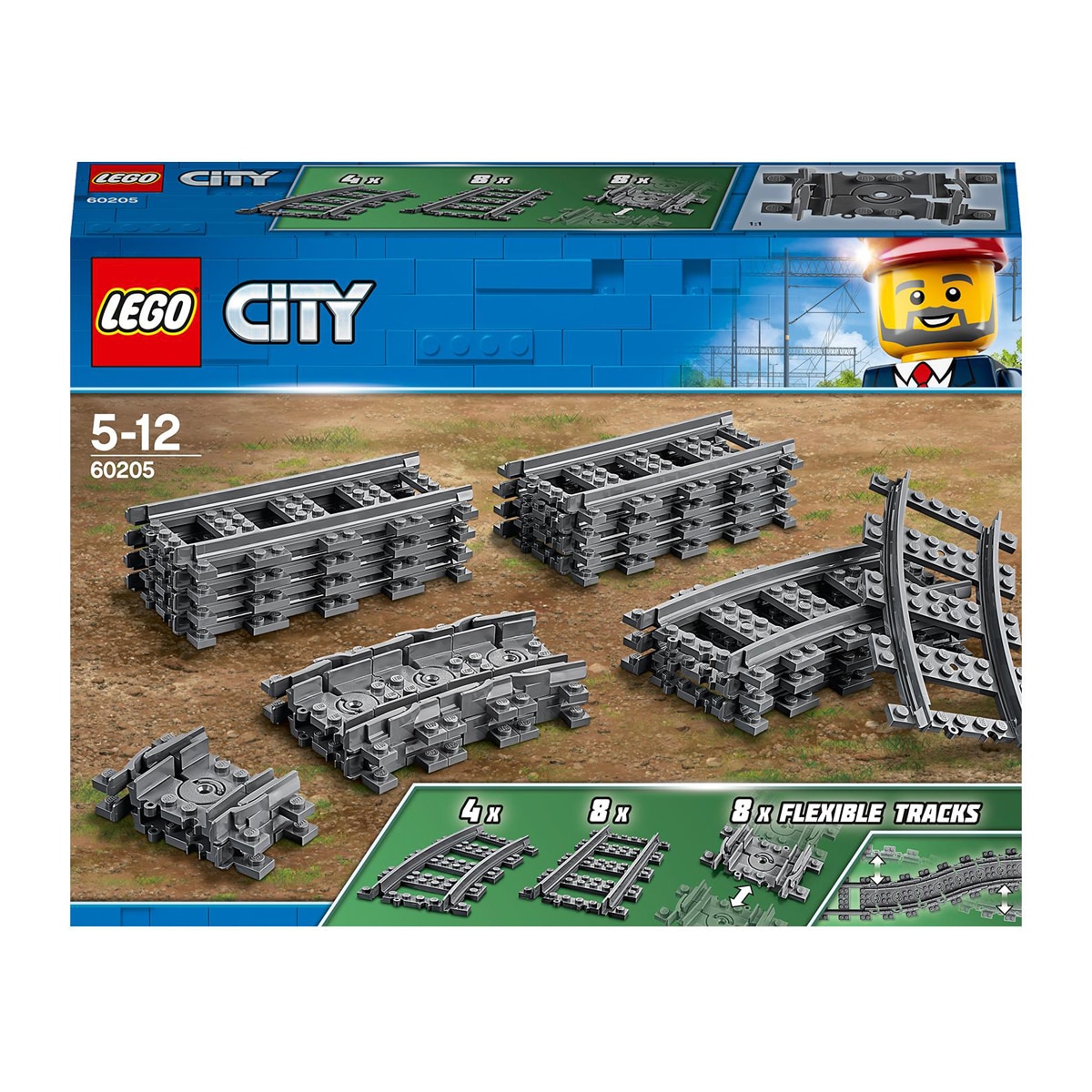 Imagen 0 de Set de Accesorios de Construcción Vías para Tren de Juguete LEGO City Trains - 60205