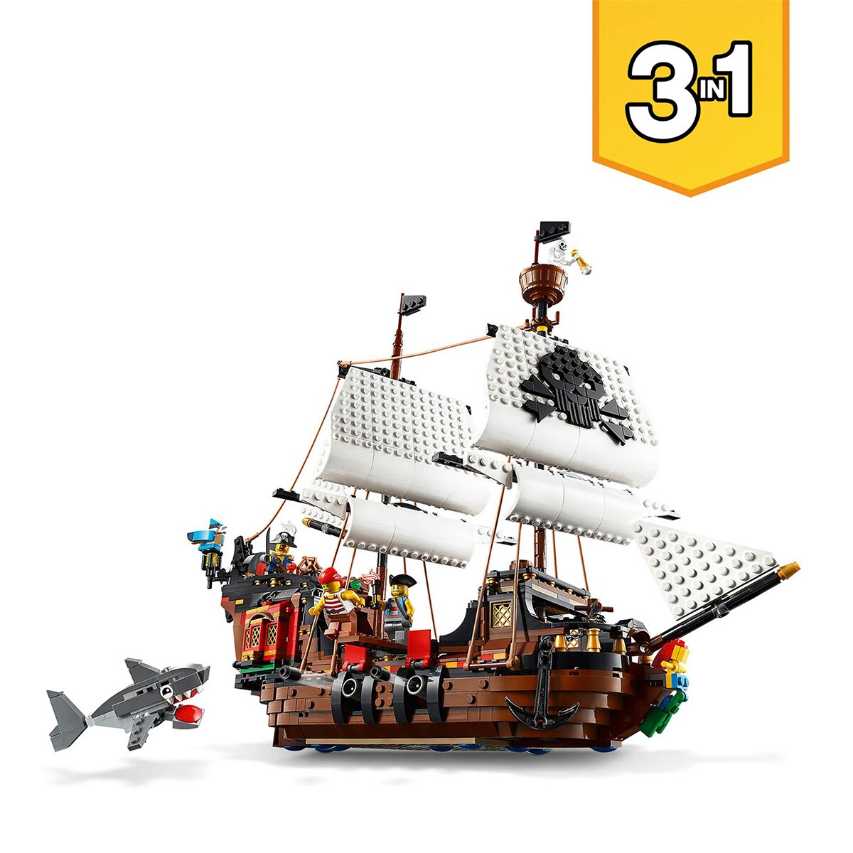 Juguete de Construcción Creativo Barco Pirata, Taberna o Isla Calavera LEGO Creator 3en1 - 31109 5