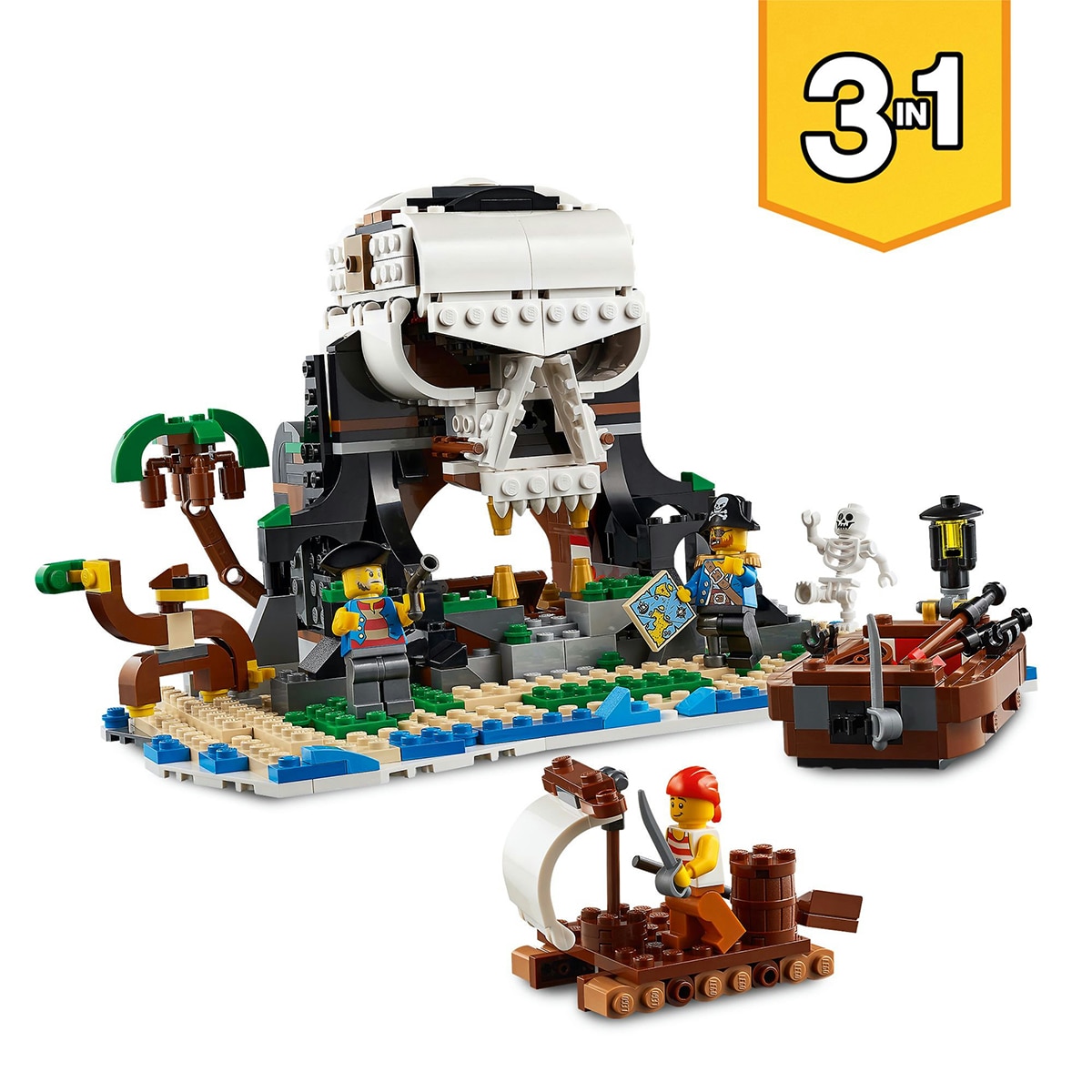 Juguete de Construcción Creativo Barco Pirata, Taberna o Isla Calavera LEGO Creator 3en1 - 31109 7
