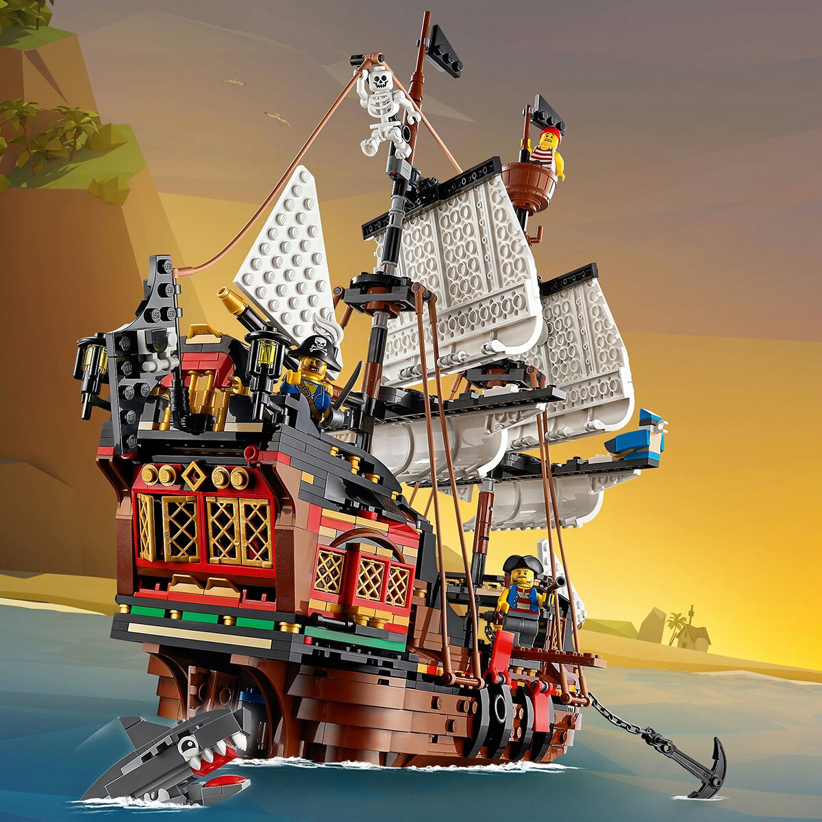 Juguete de Construcción Creativo Barco Pirata, Taberna o Isla Calavera LEGO Creator 3en1 - 31109 8