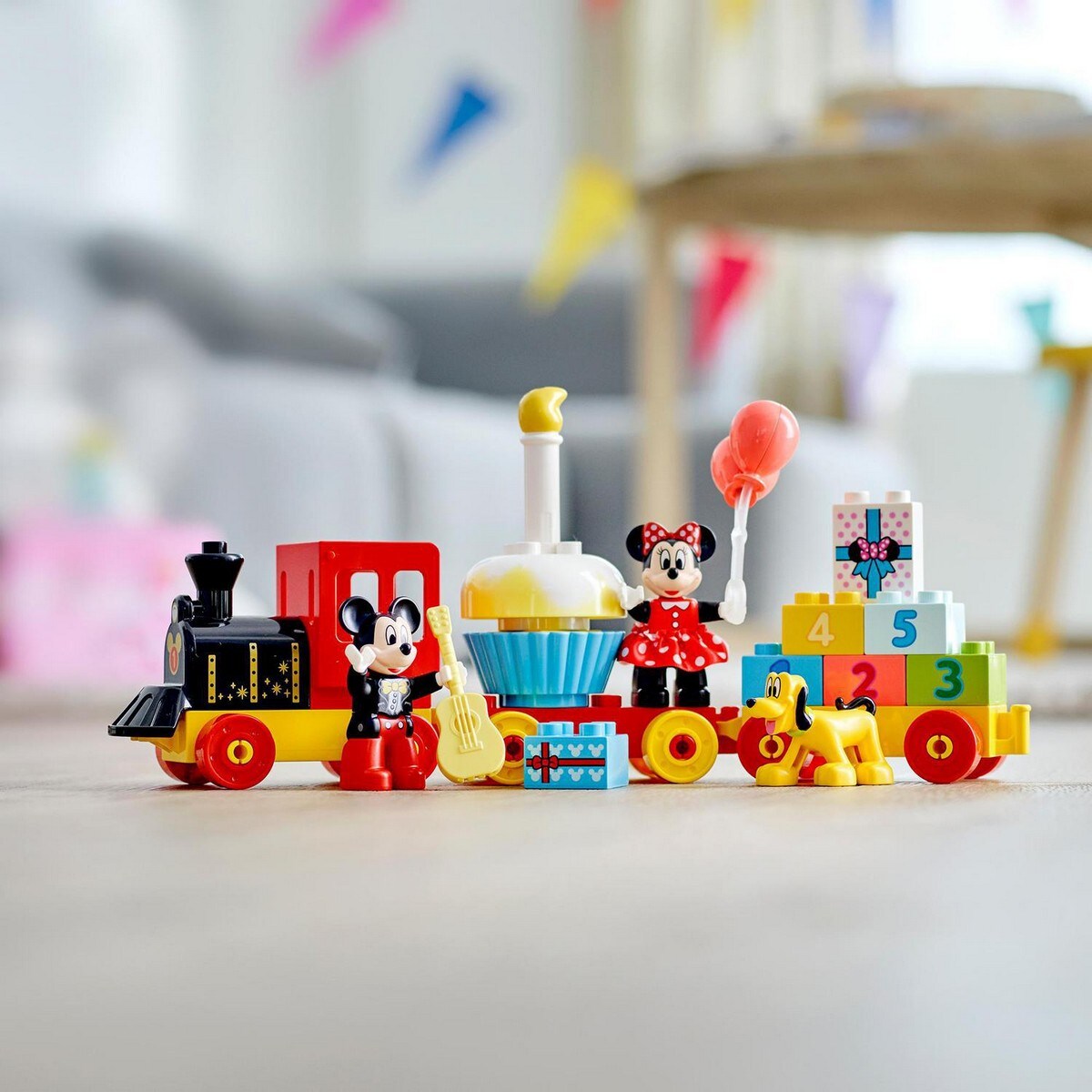 Juguete de Construcción Educativo Tren de Cumpleaños de Mickey y Minnie con  Pluto LEGO DUPLO