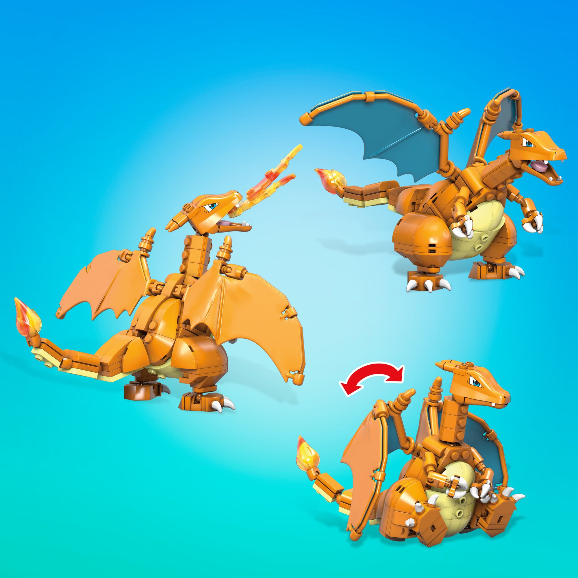 Figura de 222 bloques de construcción de juguete Charizard Pokémon Mega Construx 5