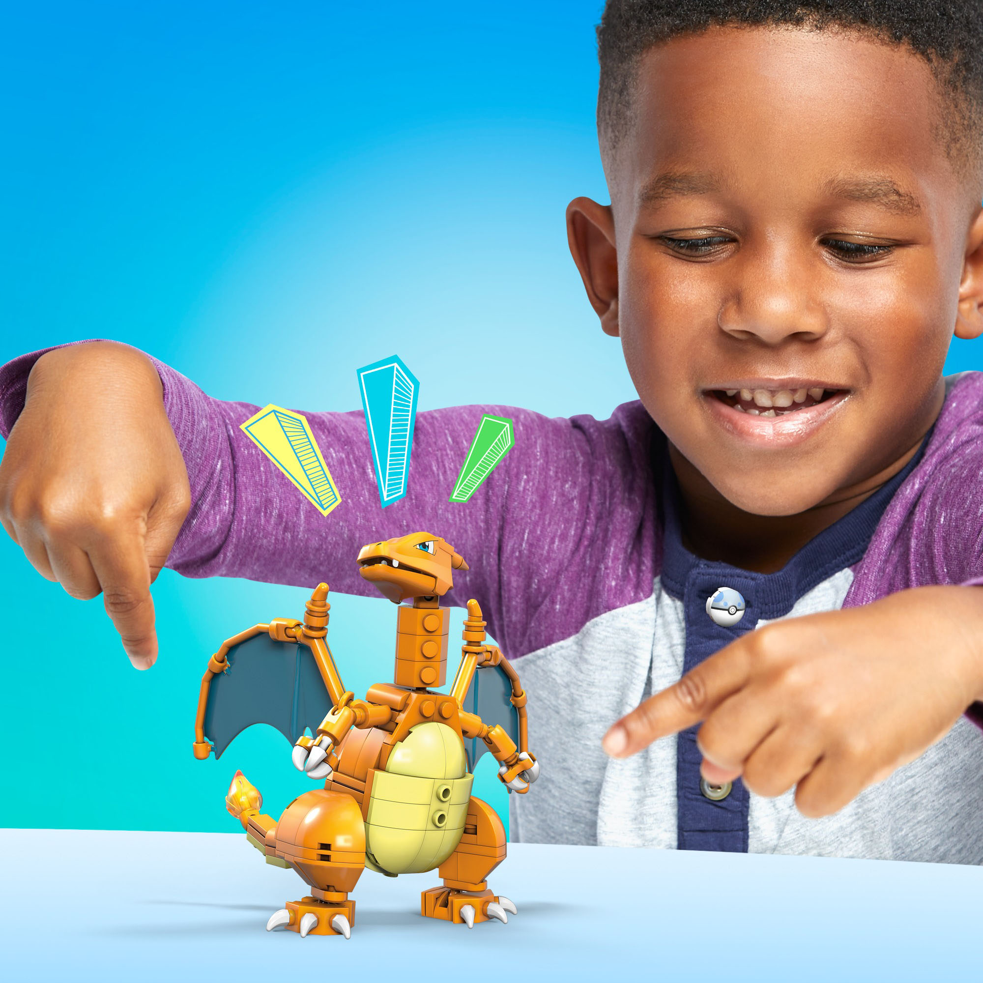 Figura de 222 bloques de construcción de juguete Charizard Pokémon Mega Construx 6