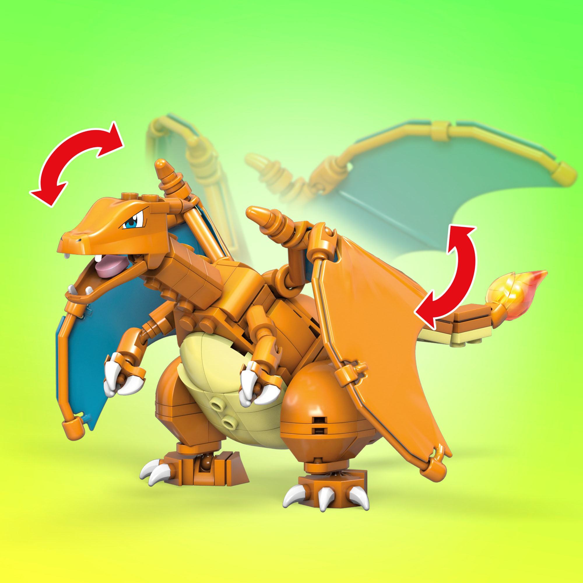 Figura de 222 bloques de construcción de juguete Charizard Pokémon Mega Construx 8