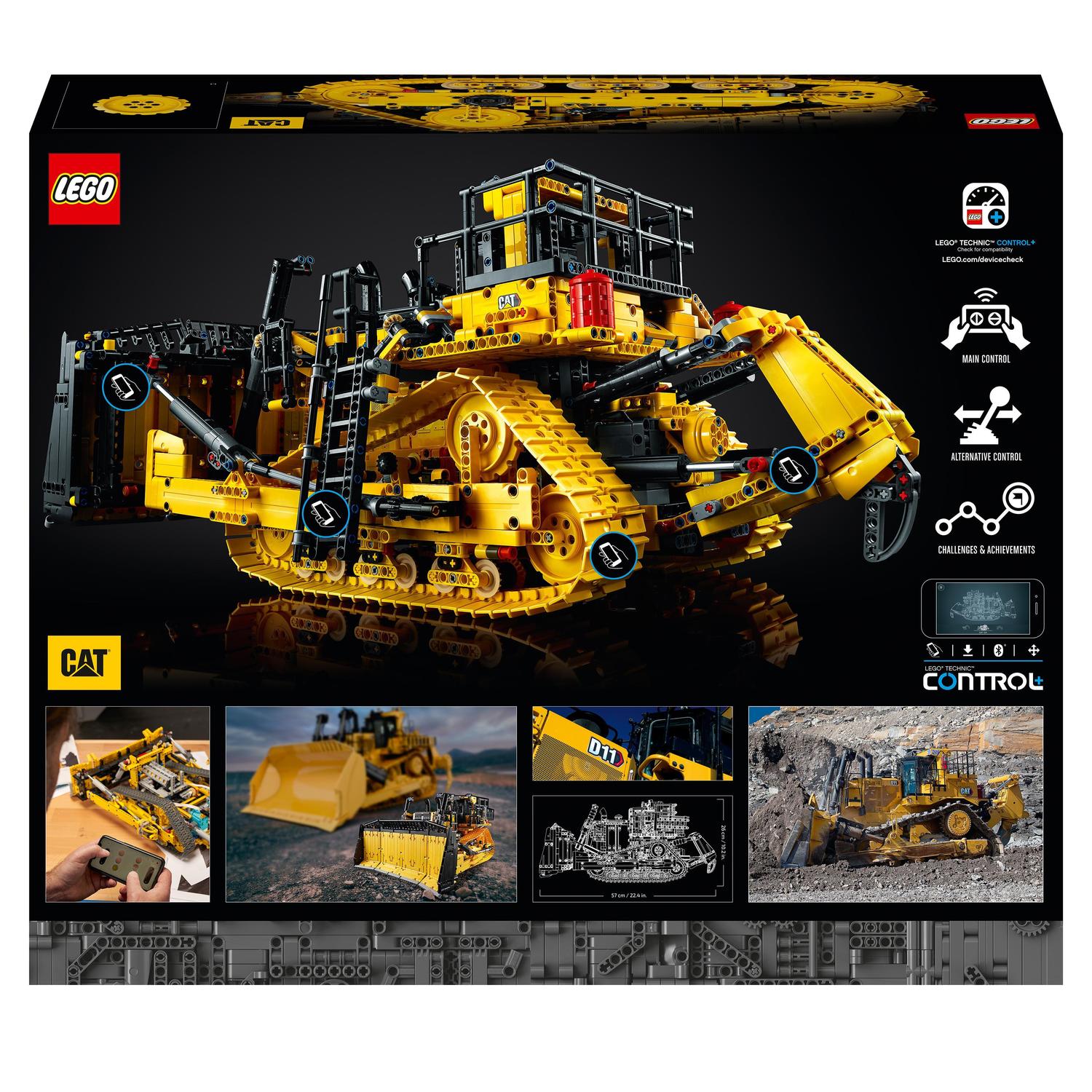 Buldócer Cat D11 Controlado por App, Vehículo Vintage Teledirigido, Set de Construcción, LEGO Technic 9