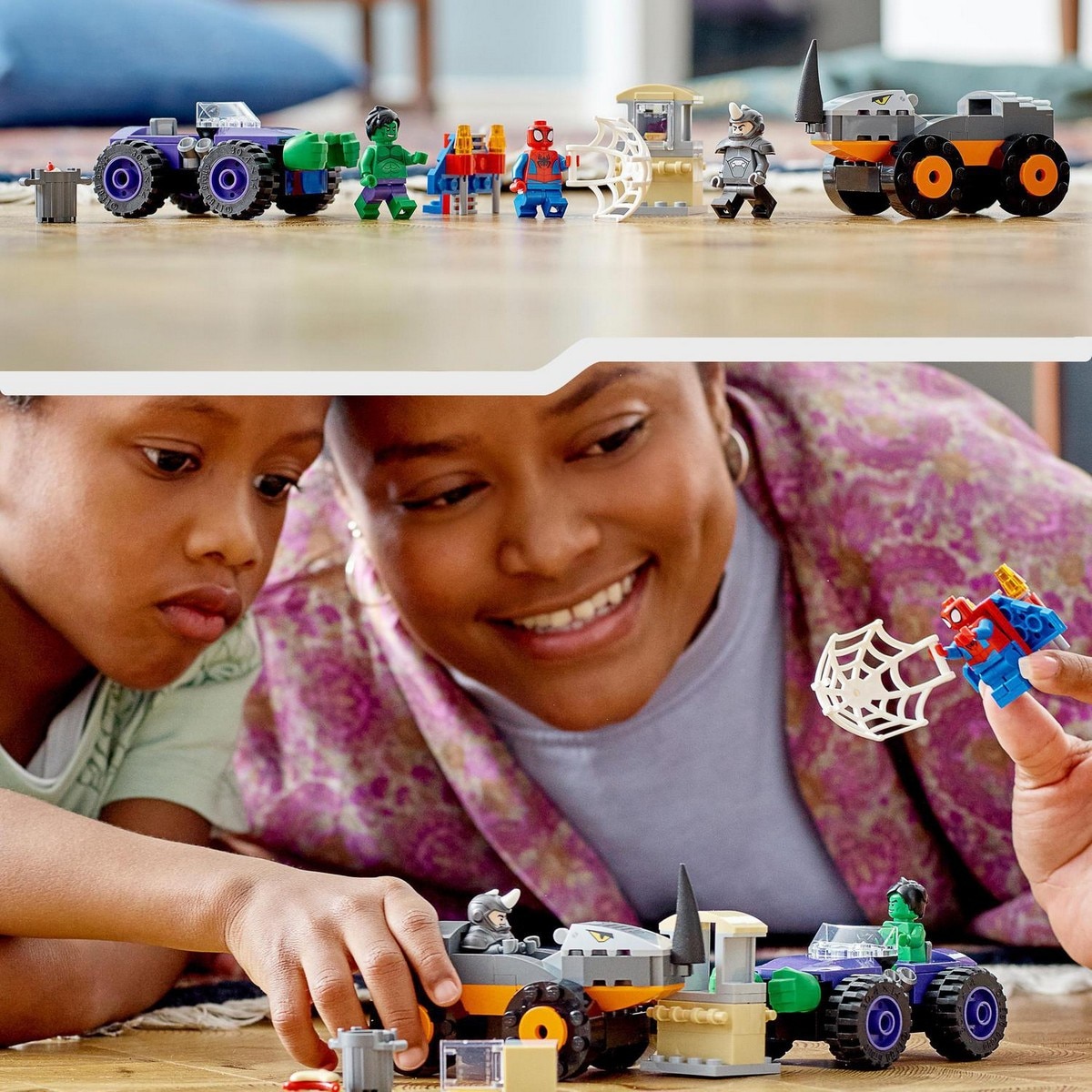 Juguete de Construcción Spidey y Su Super Equipo Camiones de Combate de Hulk y Rino LEGO Marvel - 10782 2